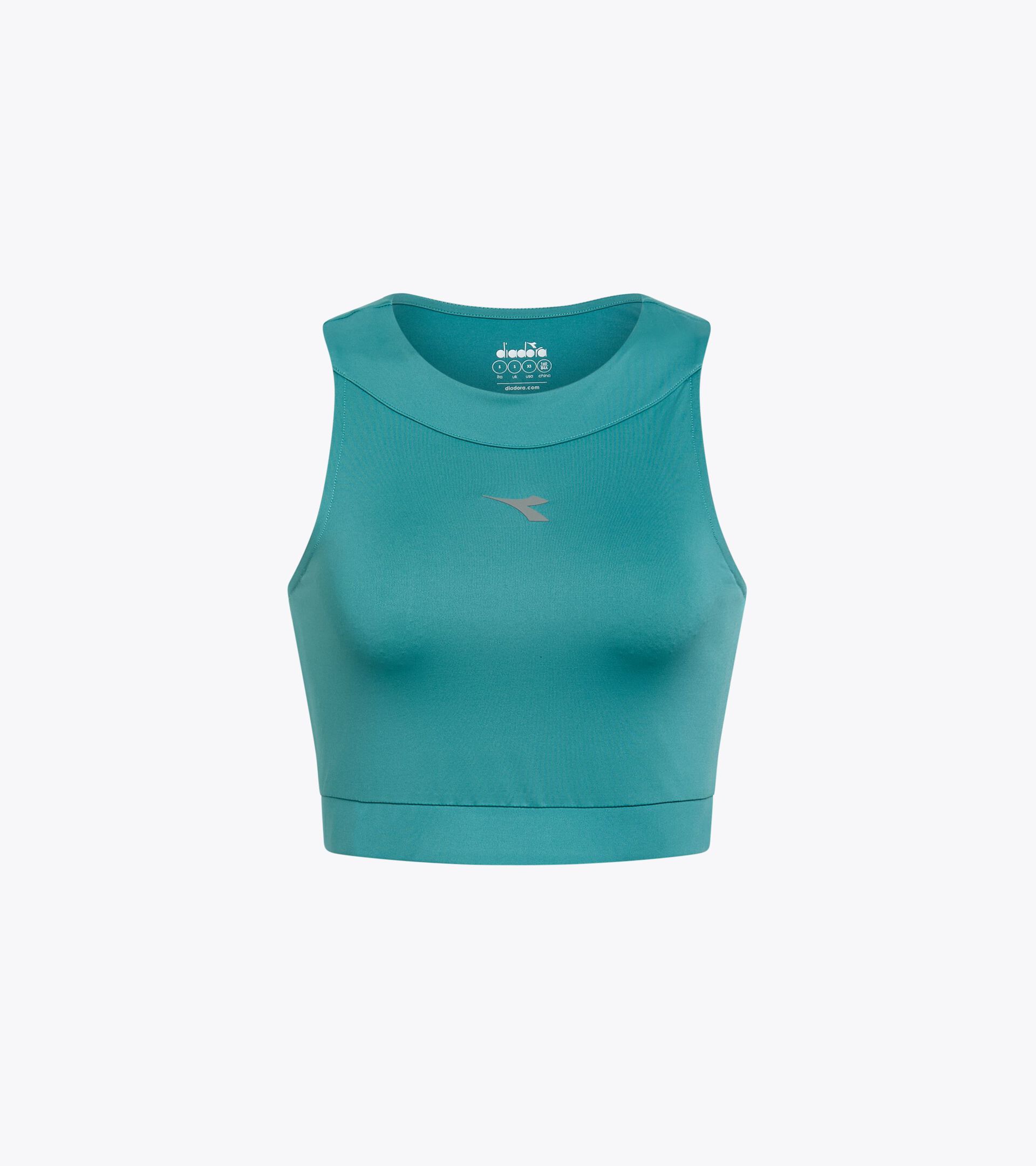 Snug running top - Women’s
 L. CROP TOP RUN DUSTY TURQUOISE - Diadora