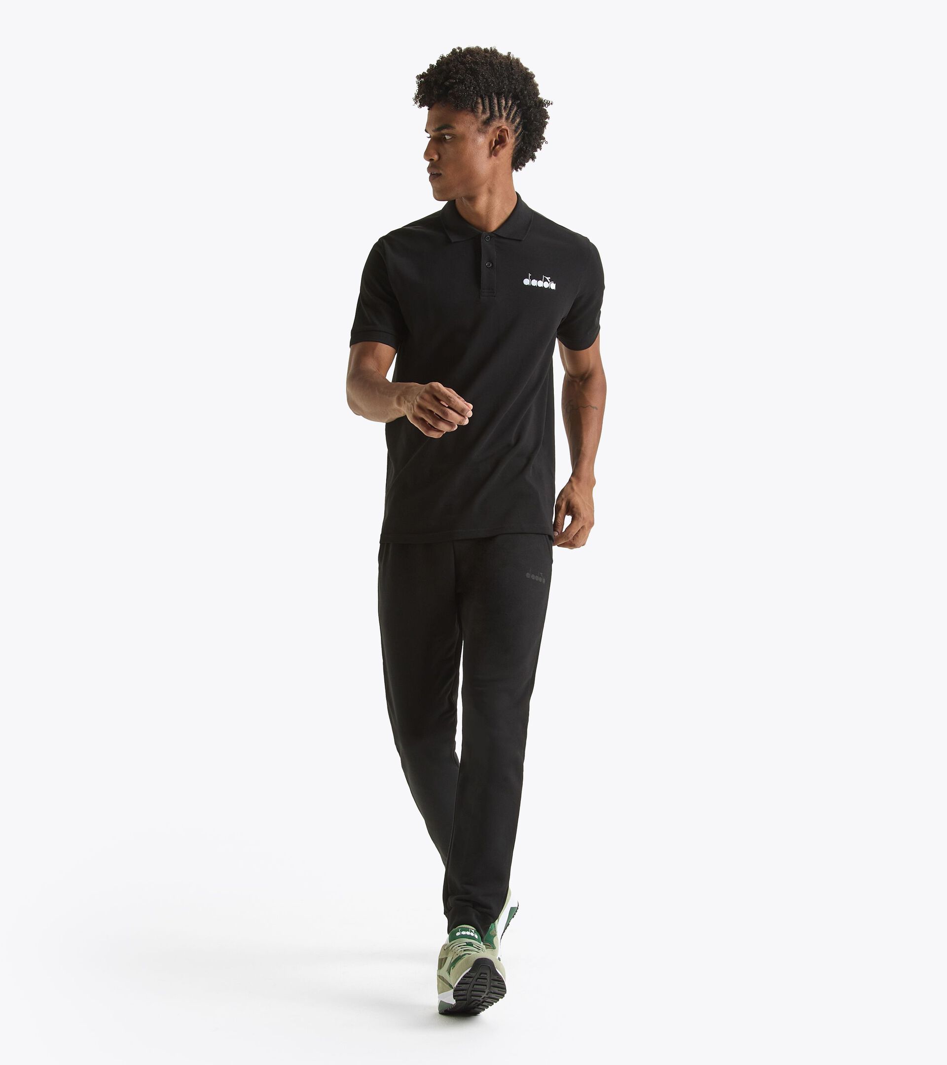 Sporty polo shirt - Made in Italy - Gender Neutral POLO SS LOGO BLACK - Diadora