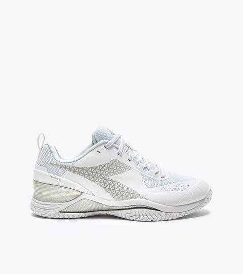Wide-fit tennis shoes for hard surfaces or clay - Men BLUSHIELD TORNEO 2 AG WIDE WHITE/WHITE/WHITE - Diadora