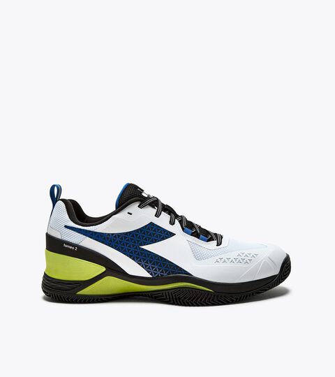 Chaussures de tennis pour terrains en terre battue - Homme  BLUSHIELD TORNEO 2 CLAY BLC/DEJA VUE BLEU/NOIR - Diadora