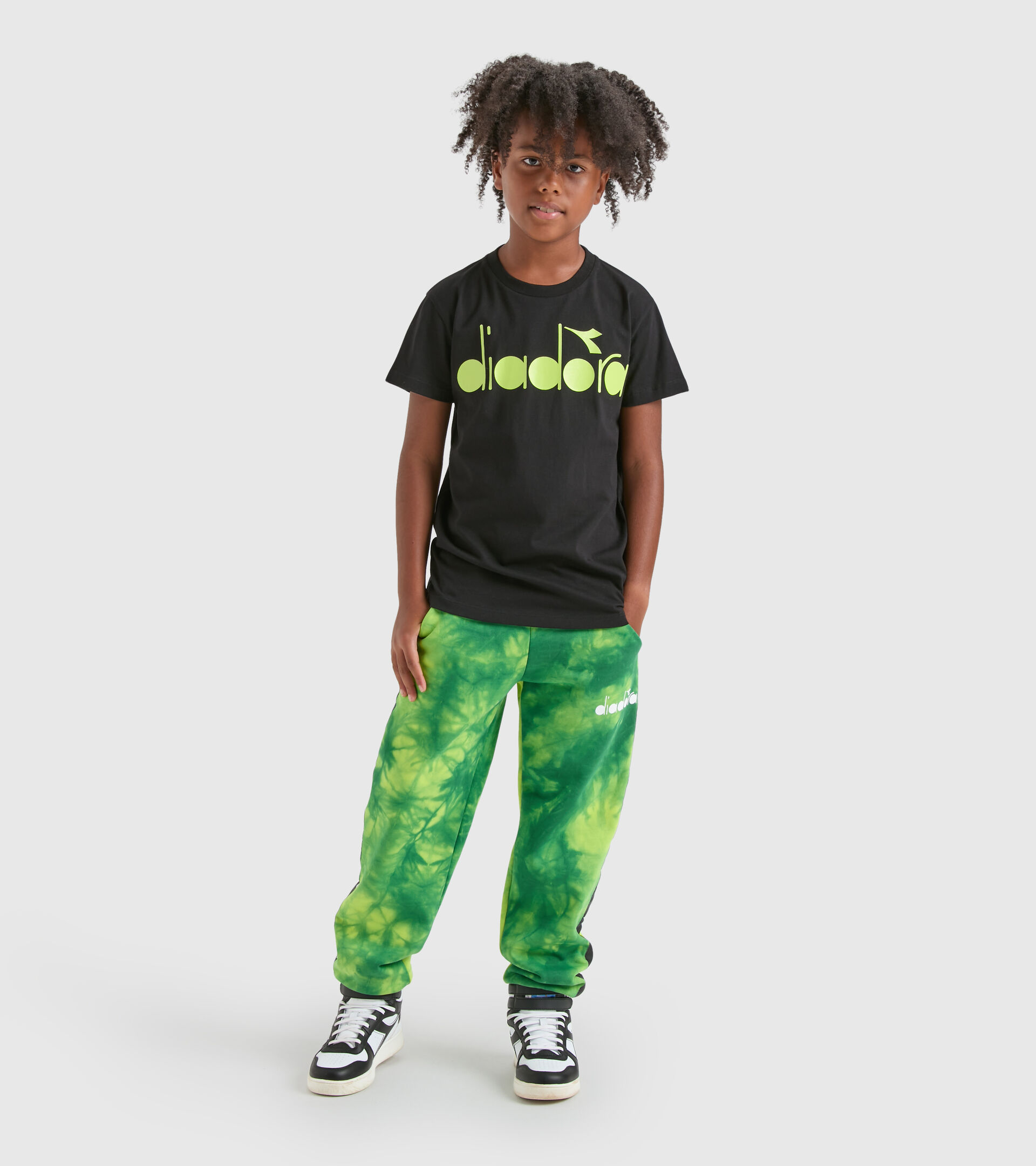 Green army sweatpants - Boy JB.PANTS CUFF AO D NEUTRO(00001) - Diadora