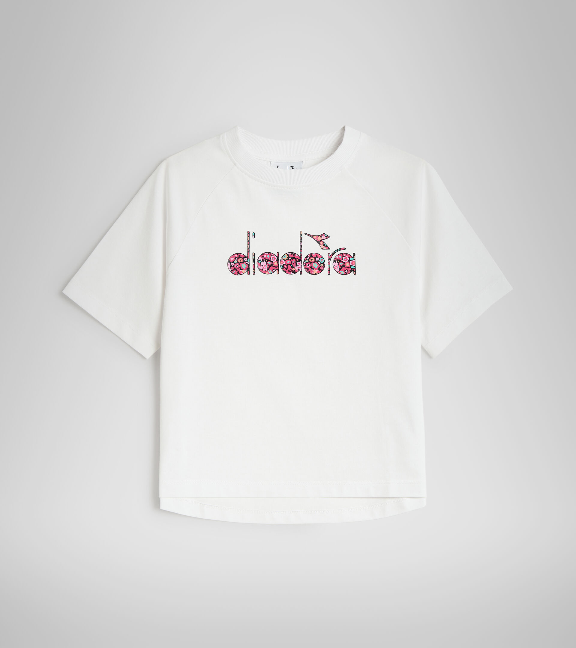 Cotton sports T-shirt - Girls JG.T-SHIRT SS BLOSSOM OPTICAL WHITE - Diadora