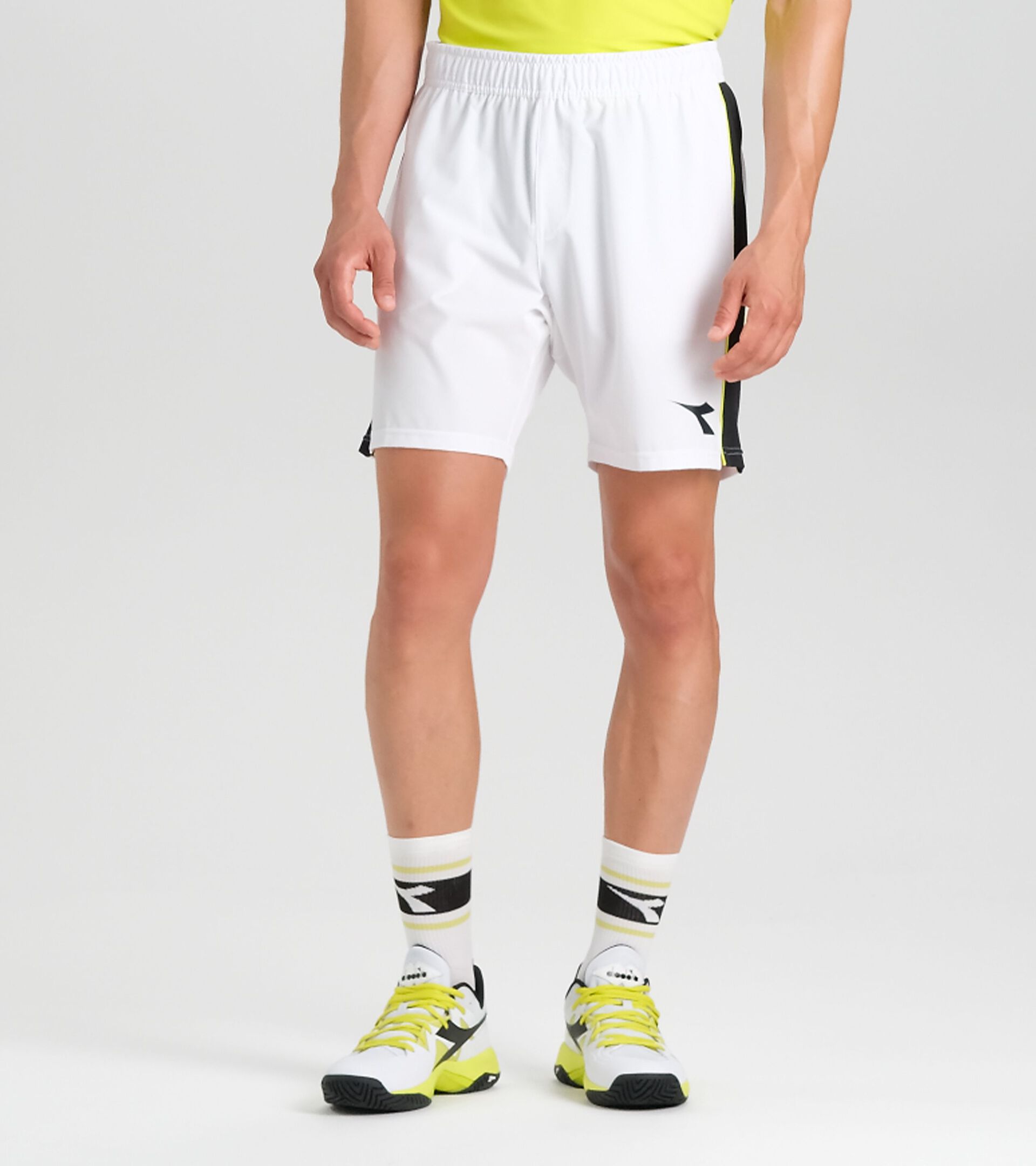 Tennis shorts - Men BERMUDA ICON OPTICAL WHITE/BLACK - Diadora