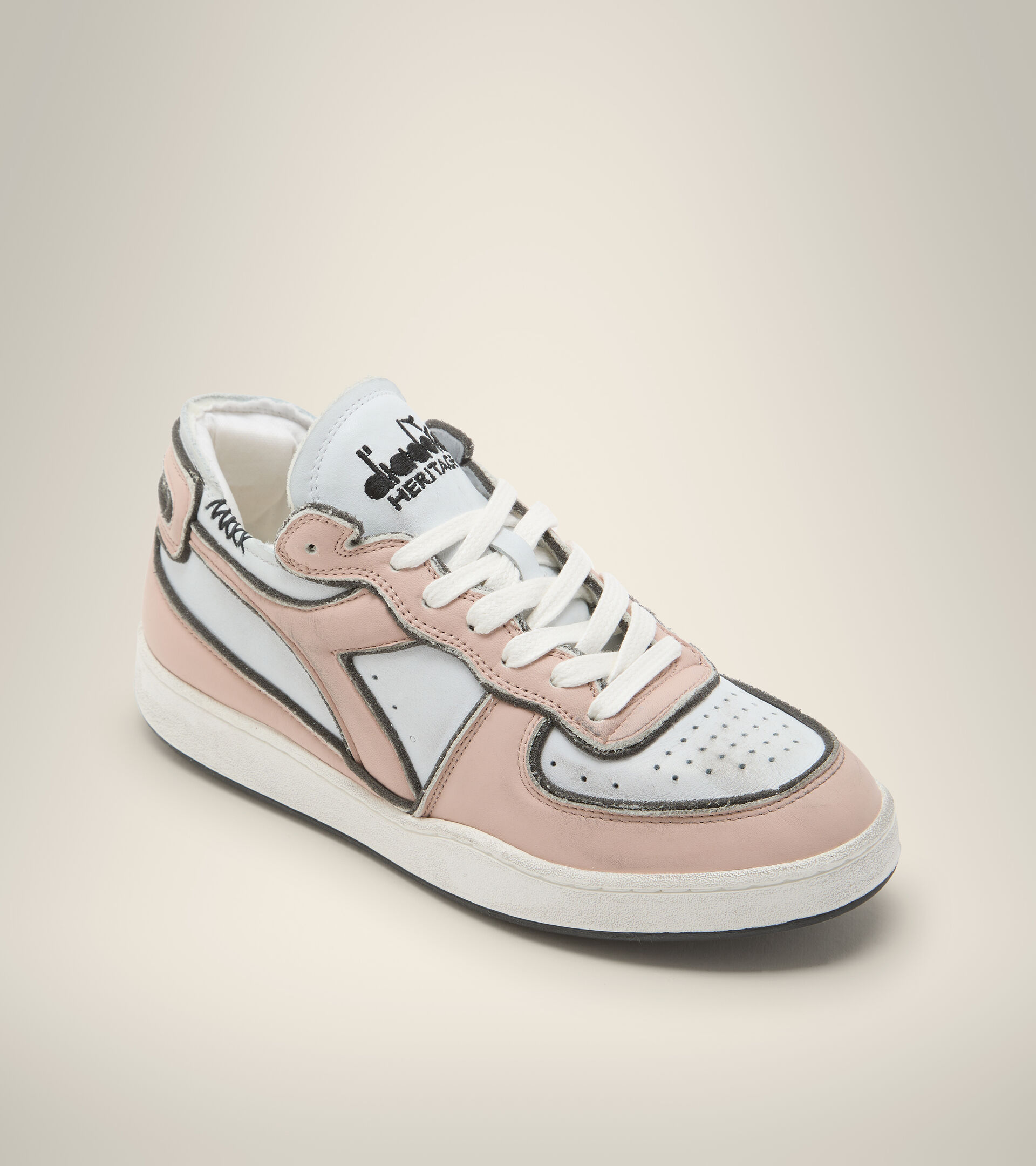 Heritage shoes - Unisex MI BASKET ROW CUT FRAME USED PINK ROSEWATER - Diadora