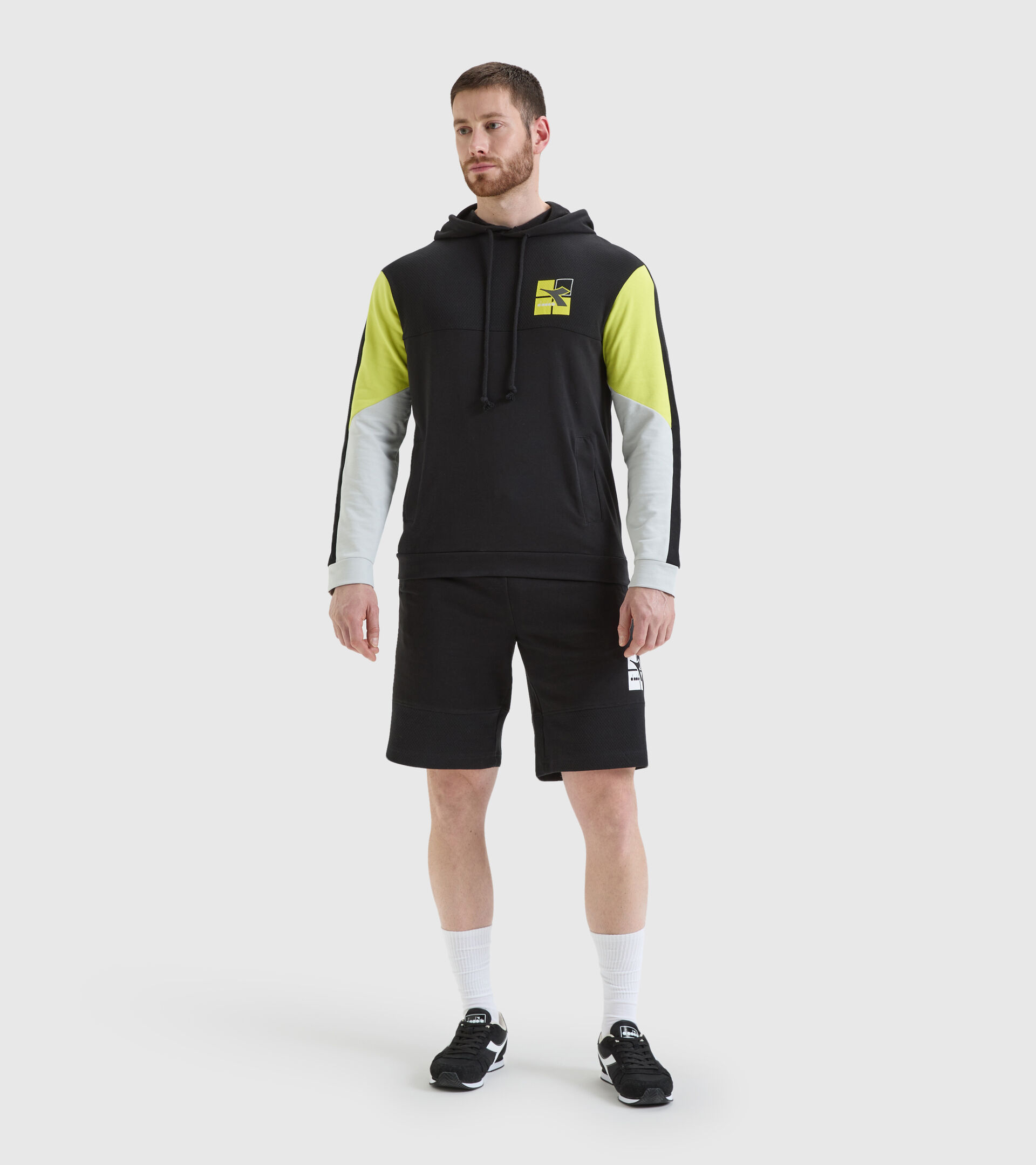 Cotton sweatshirt - Men HOODIE SWEAT WEAVE BLACK - Diadora