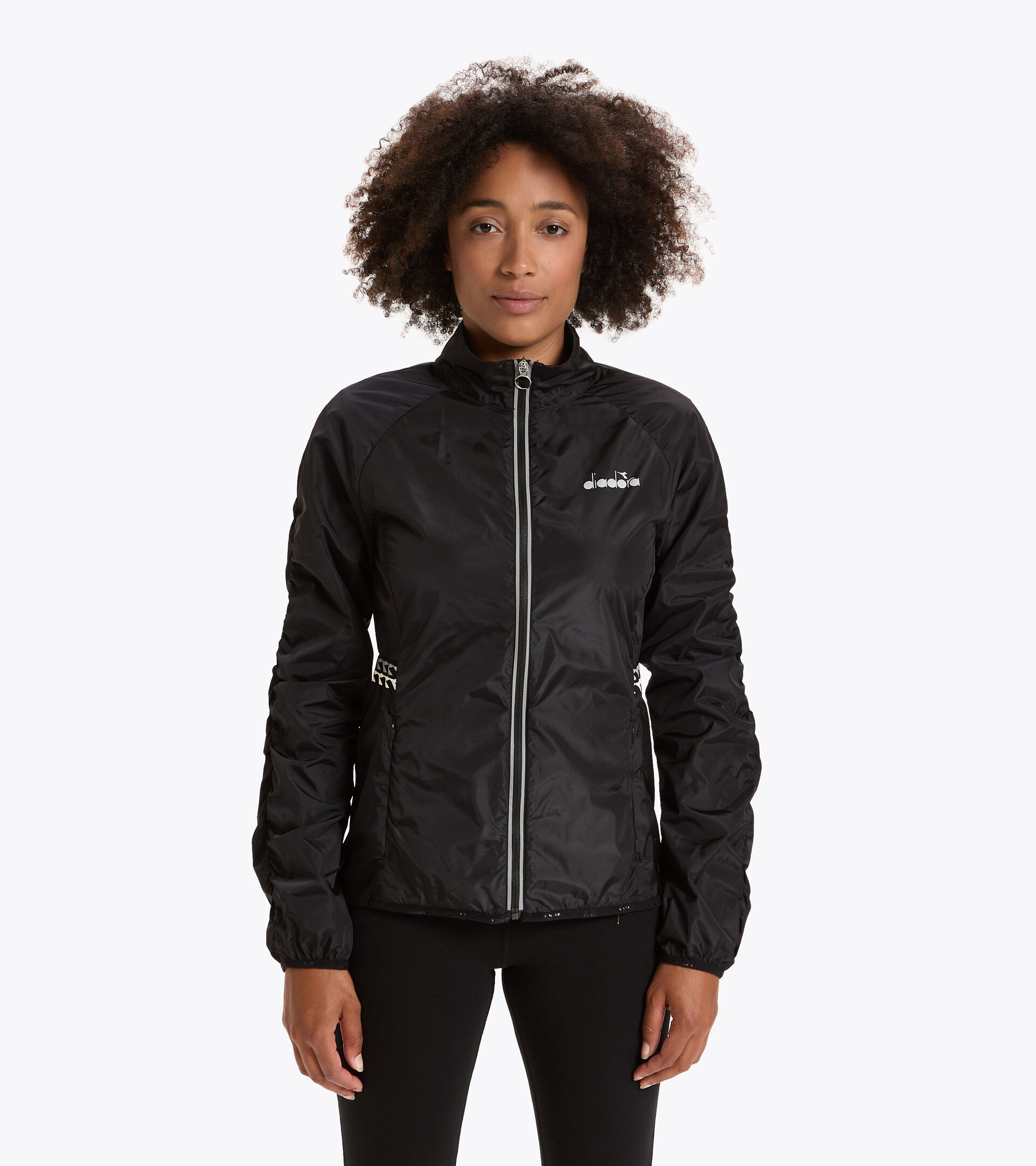 Running windproof jacket - Women L. WINDBREAKER JACKET BLACK - Diadora