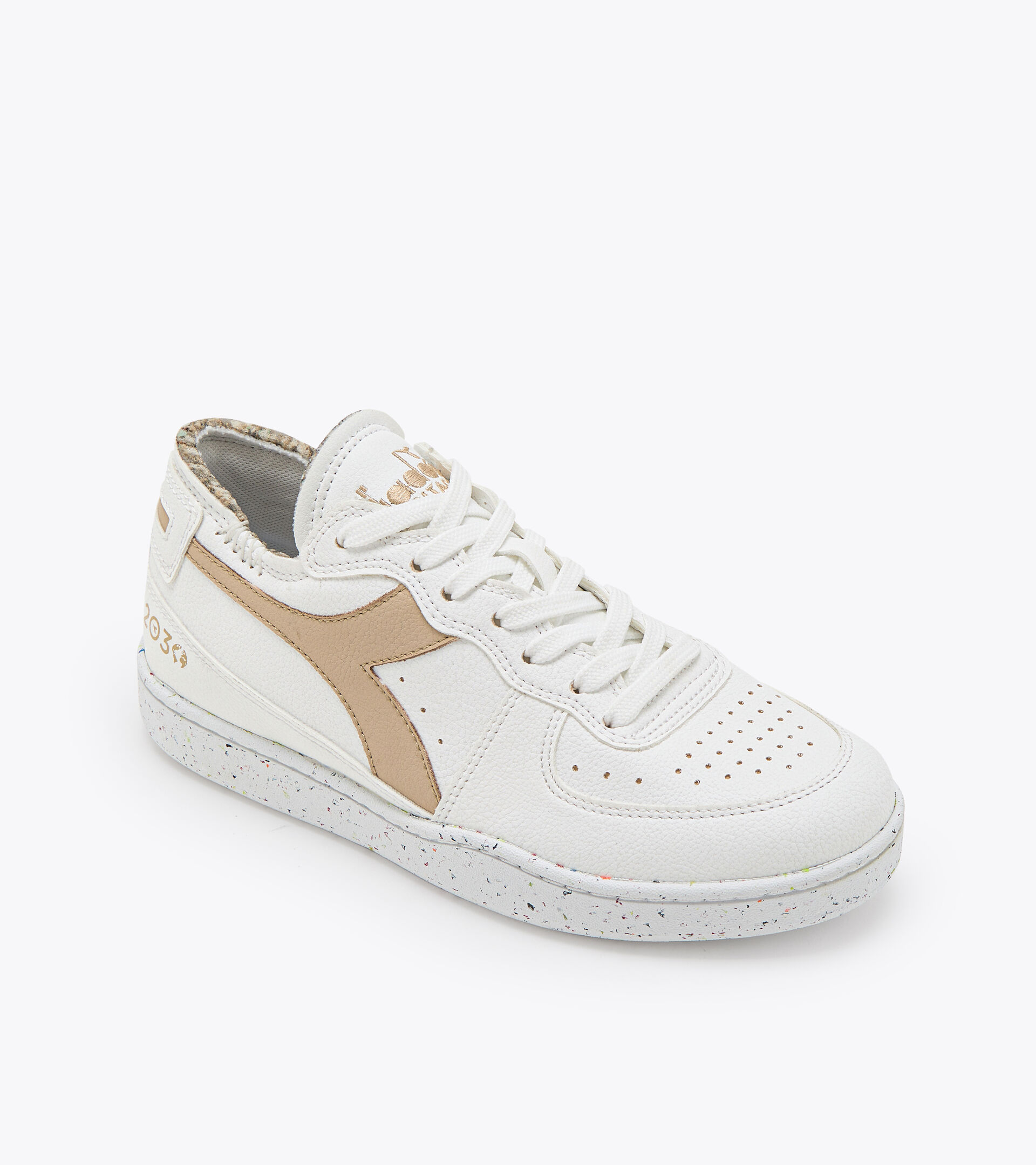 Heritage-Schuh - Unisex MI BASKET ROW CUT 2030 WEISS/WARM SAND - Diadora