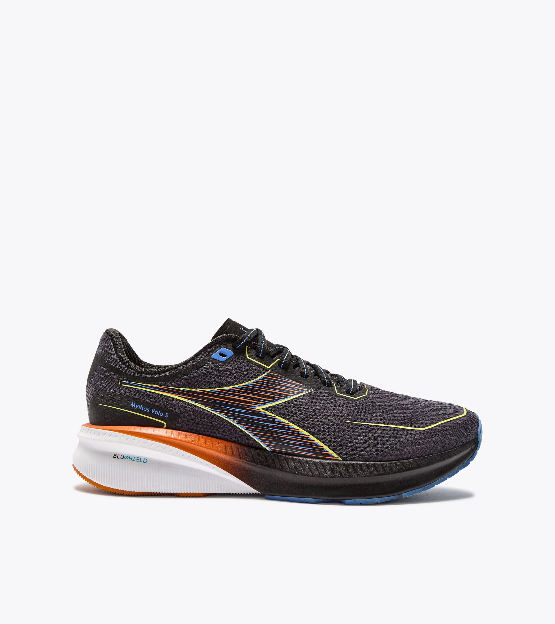 Zapatilla de running - Estabilidad y ligereza - Hombre MYTHOS BLUSHIELD VOLO 5 BLK/SULPHUR SPRING/ULTRAMARINE - Diadora