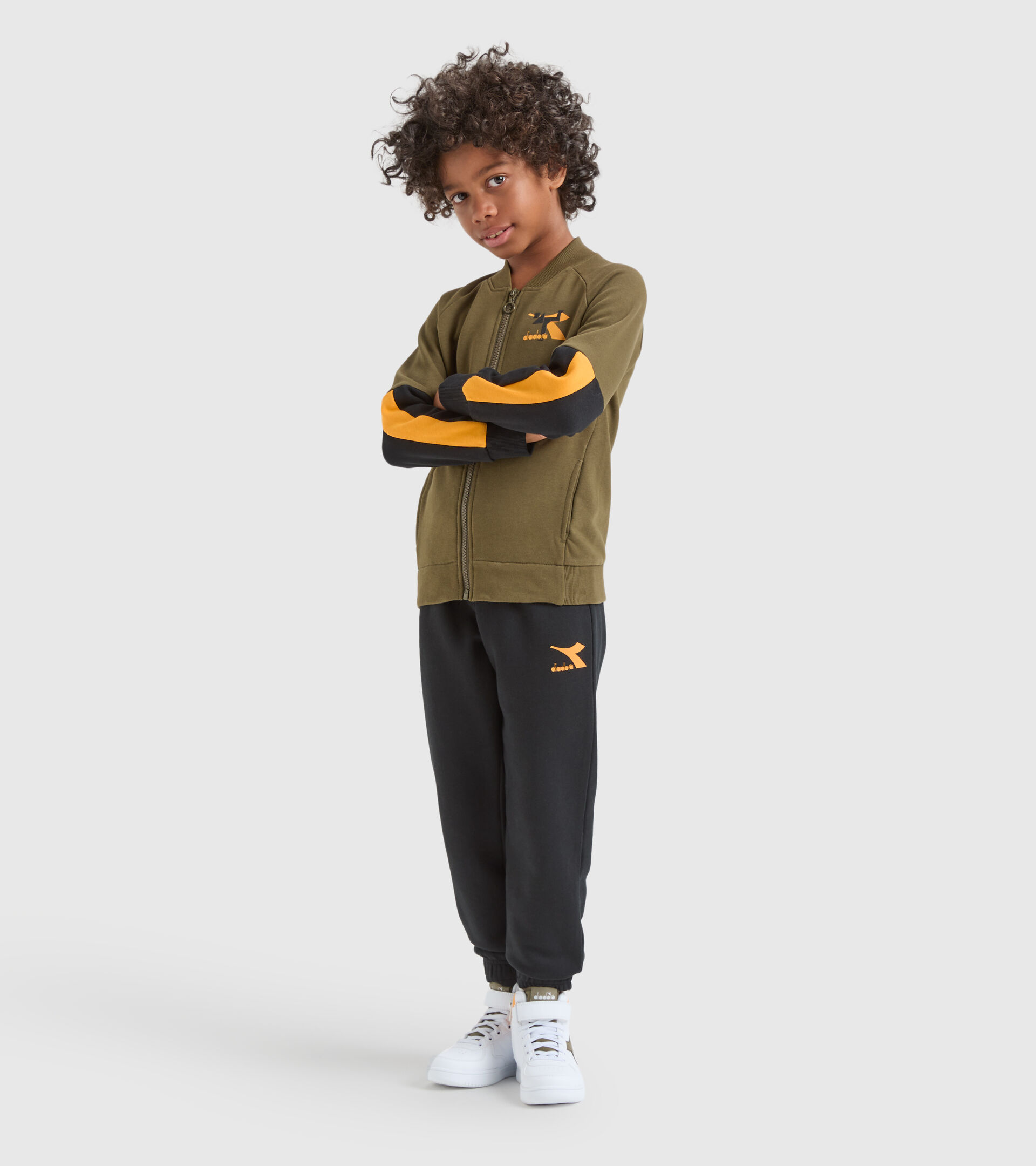 Survêtement de sport - Garçon JB. TRACKSUIT FZ TWISTER OLIVE MILITAIRE - Diadora