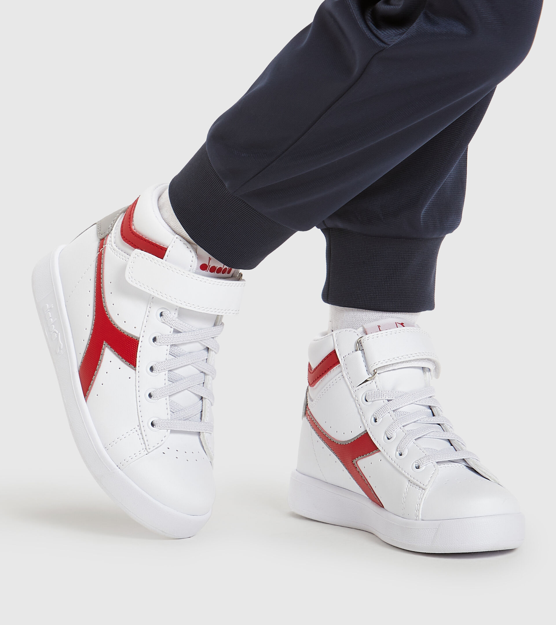 Sports shoes - Kids 4-8 years GAME P HIGH PS WHITE/TANGO RED - Diadora