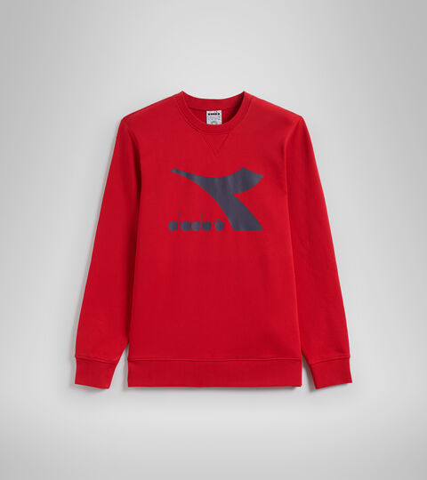 SWEATSHIRT CREW LOGO CHROMIA, TANGO RED Crew-neck sweatshirt - Men SWEATSHIRT CREW LOGO CHROMIA TANGO RED - Diadora