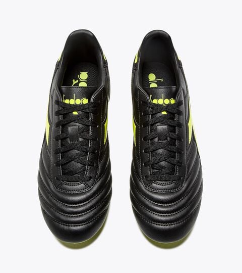 Calcio boots for firm grounds - Men&rsquo;s
 BRASIL ICON R LPU BLACK/FLUO YELLOW DIADORA - Diadora