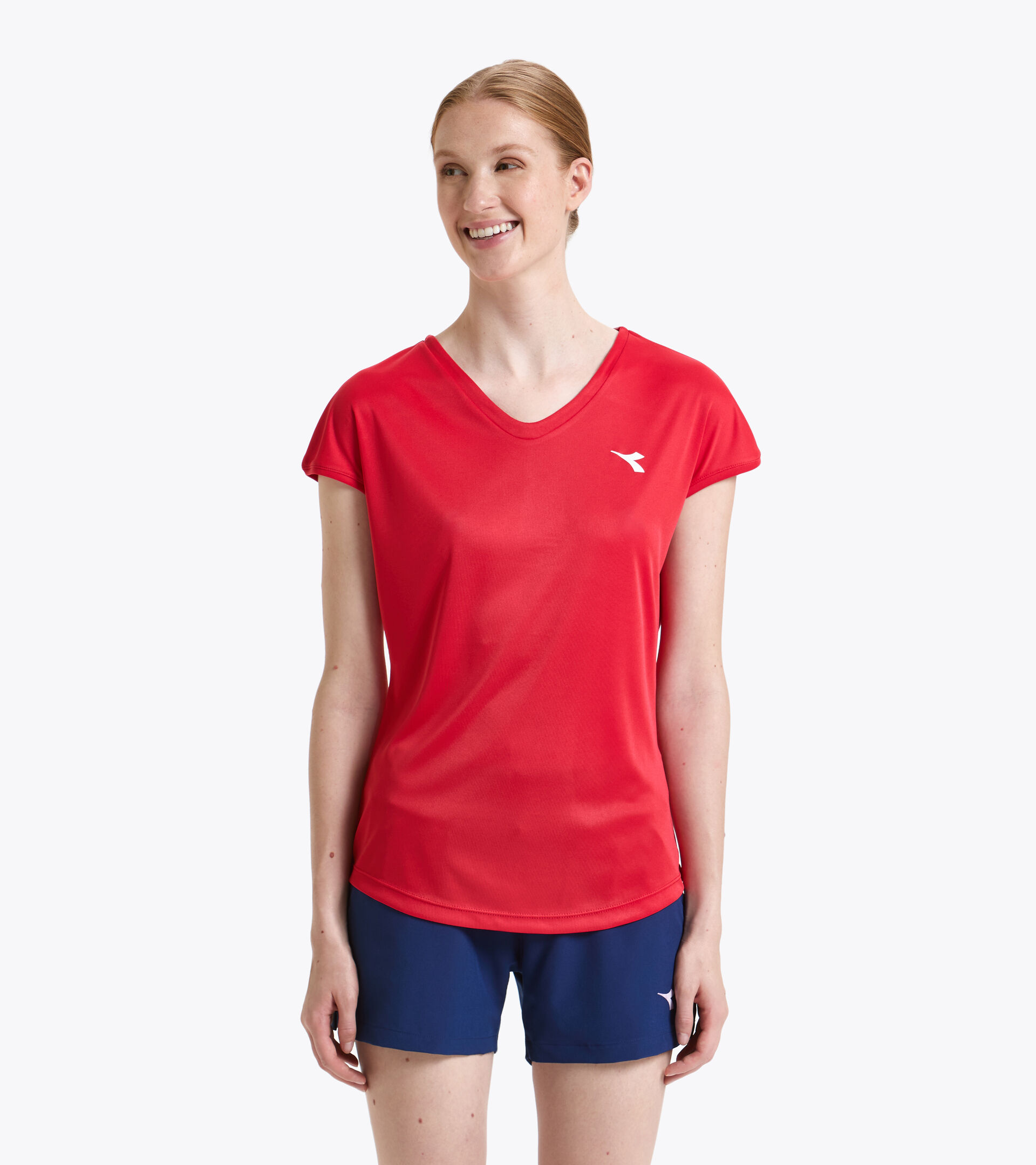 Tennis-T-Shirt - Damen L. T-SHIRT TEAM TOMATENROT - Diadora