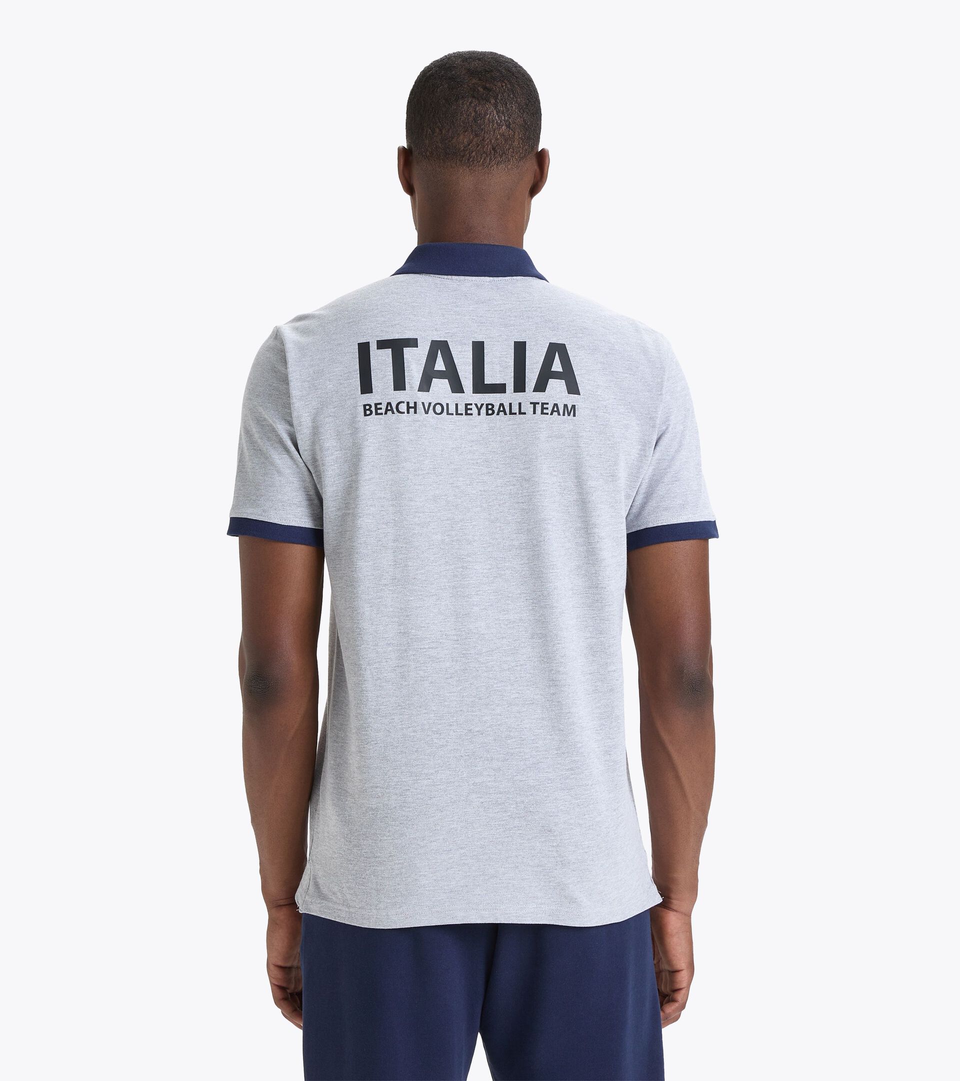 Polo shirt - Italy National Volleyball Team POLO RAPPRESENTANZA BV23 ITALIA LIGHT MIDDLE GRAY MELANGE - Diadora