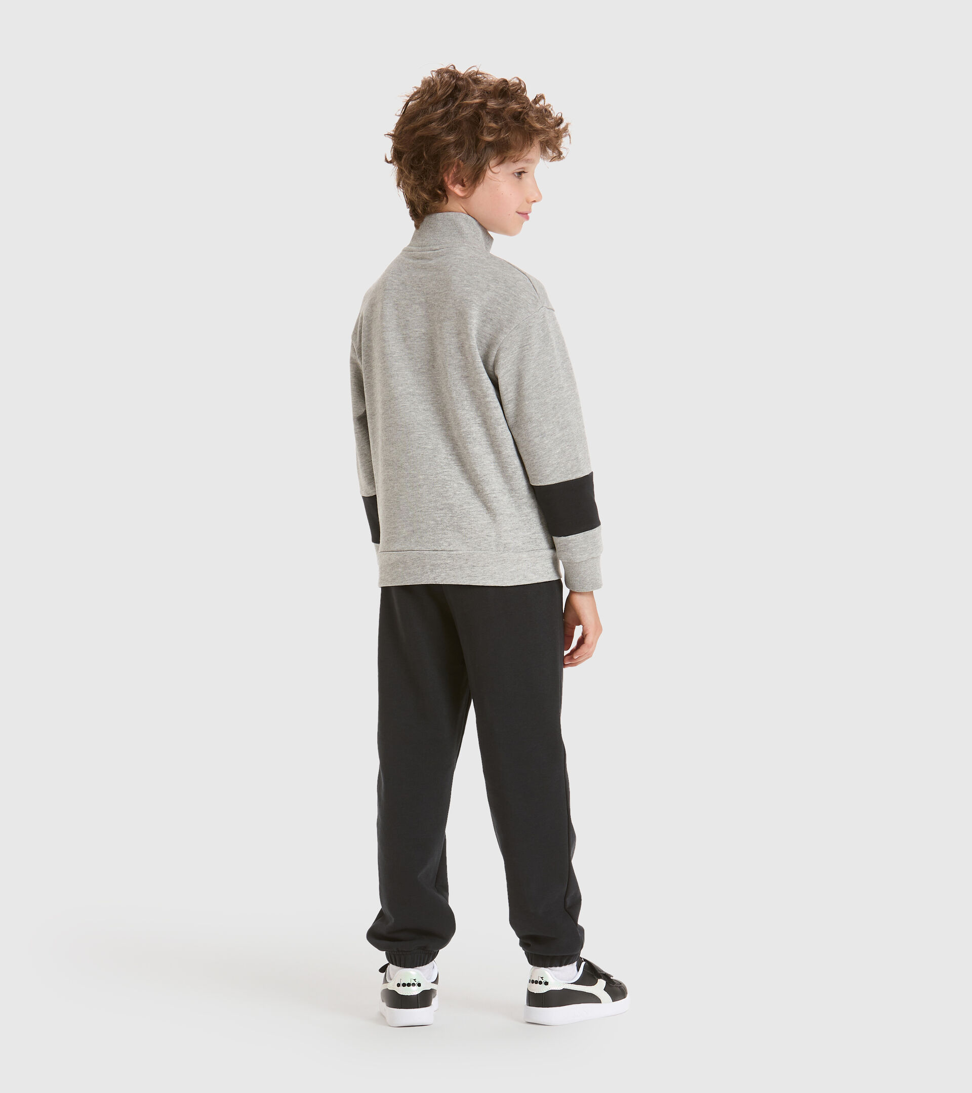 Survêtement - Garçon JB.TRACKSUIT FZ HOOPLA GRIS MOYENNE CLAIR MELANGE - Diadora