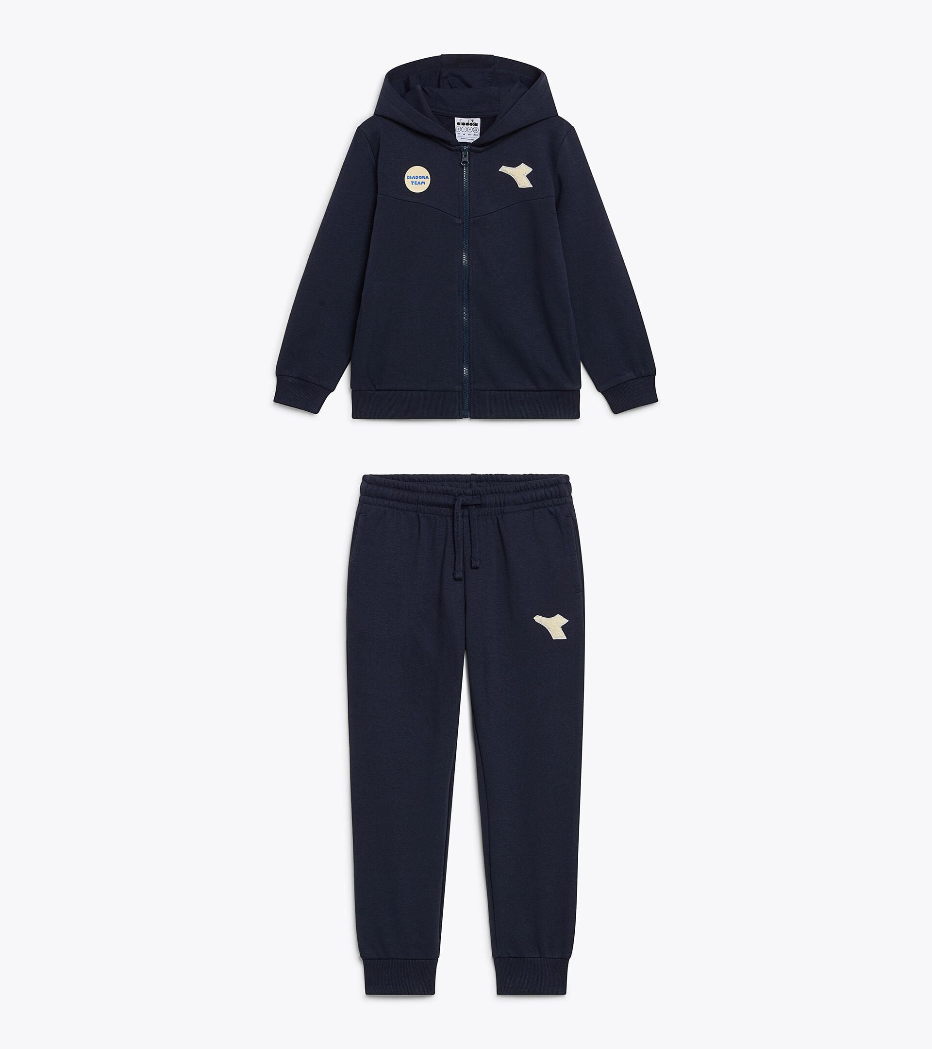Cotton-look tracksuit - Regular/Relaxed fit - Boys and girls JU. TRACKSUIT HD FZ LOGO (FT) BLUE DENIM - Diadora