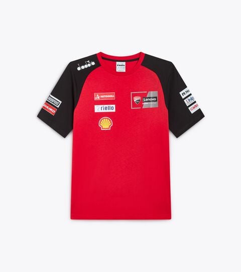 Sporty Ducati 2024 MotoGP replica T-Shirt - Men’s T-SHIRT DUCATI REPLICA MGP24 DUCATI MGP RED/BLACK - Diadora