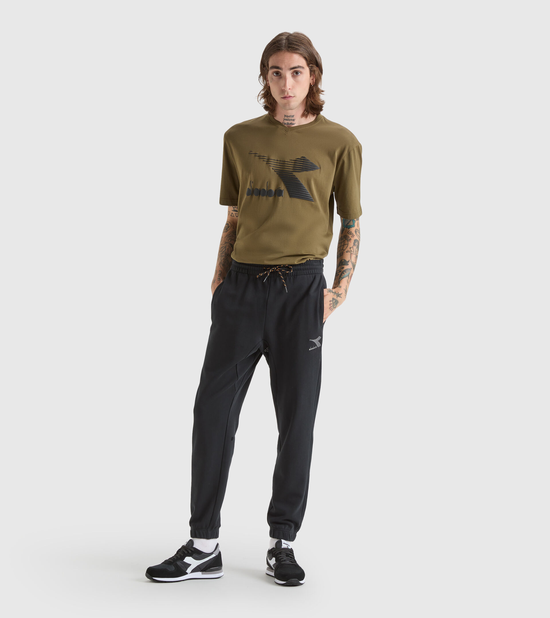 Cotton sports trousers - Men’s PANTS CUFF DRIFT BLACK - Diadora