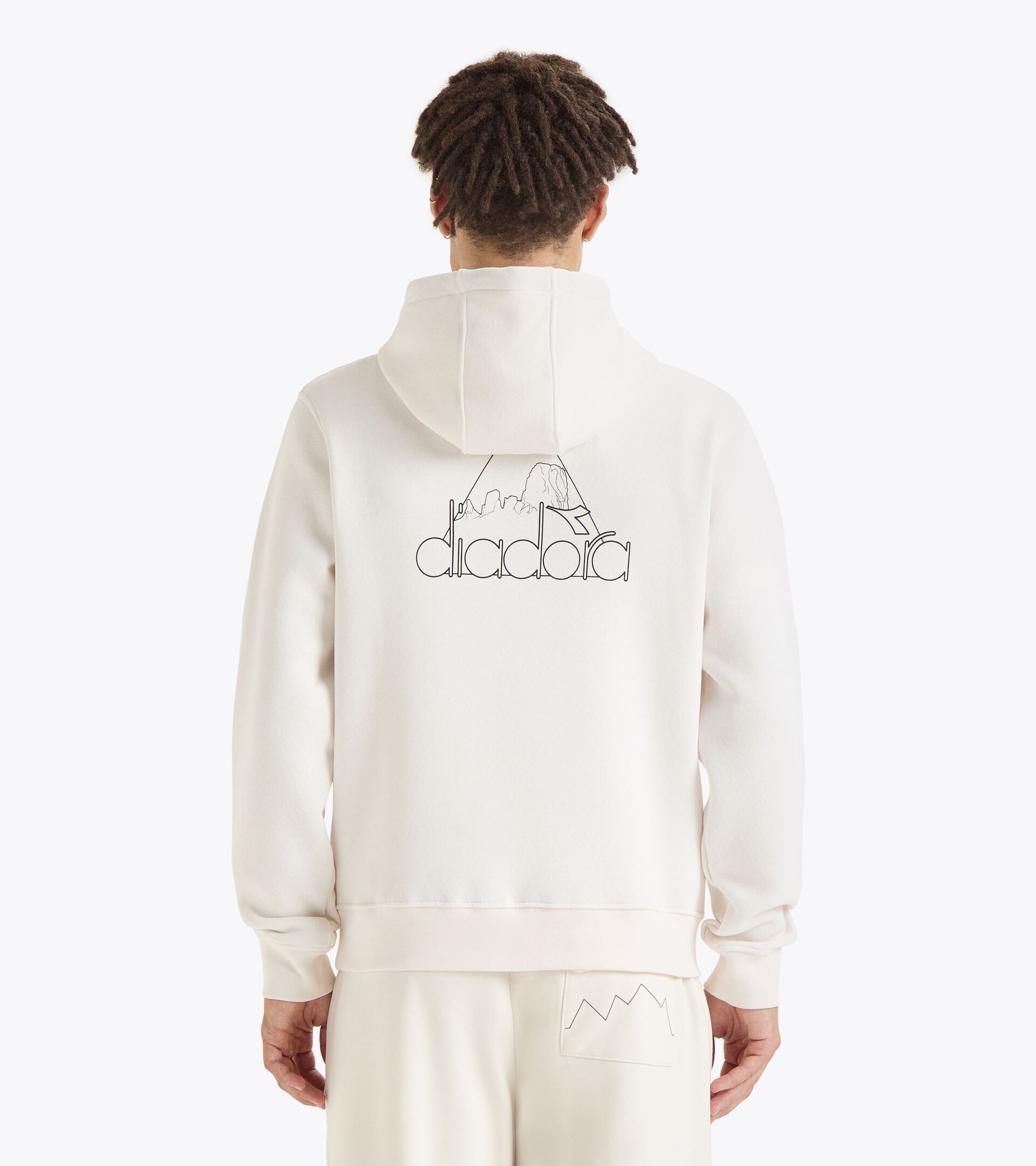 Sporty hoodie - All-Gender HOODIE ROUTE WHITE ALYSSUM - Diadora