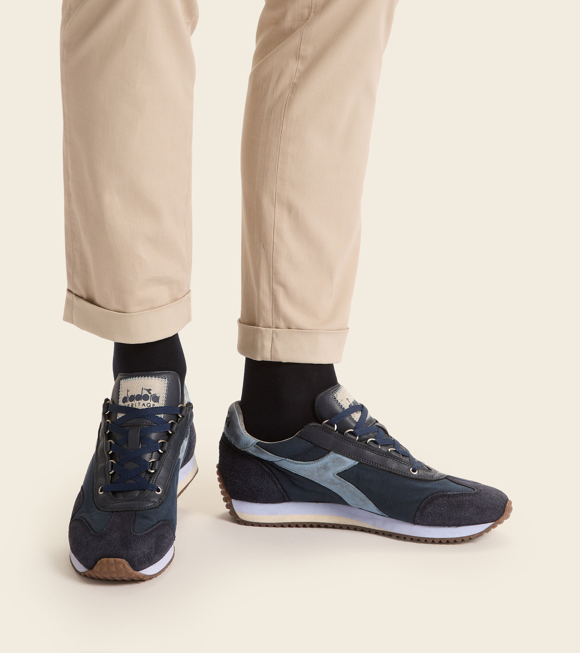 Heritage shoe - Unisex EQUIPE H DIRTY STONE WASH EVO CLASSIC NAVY - Diadora