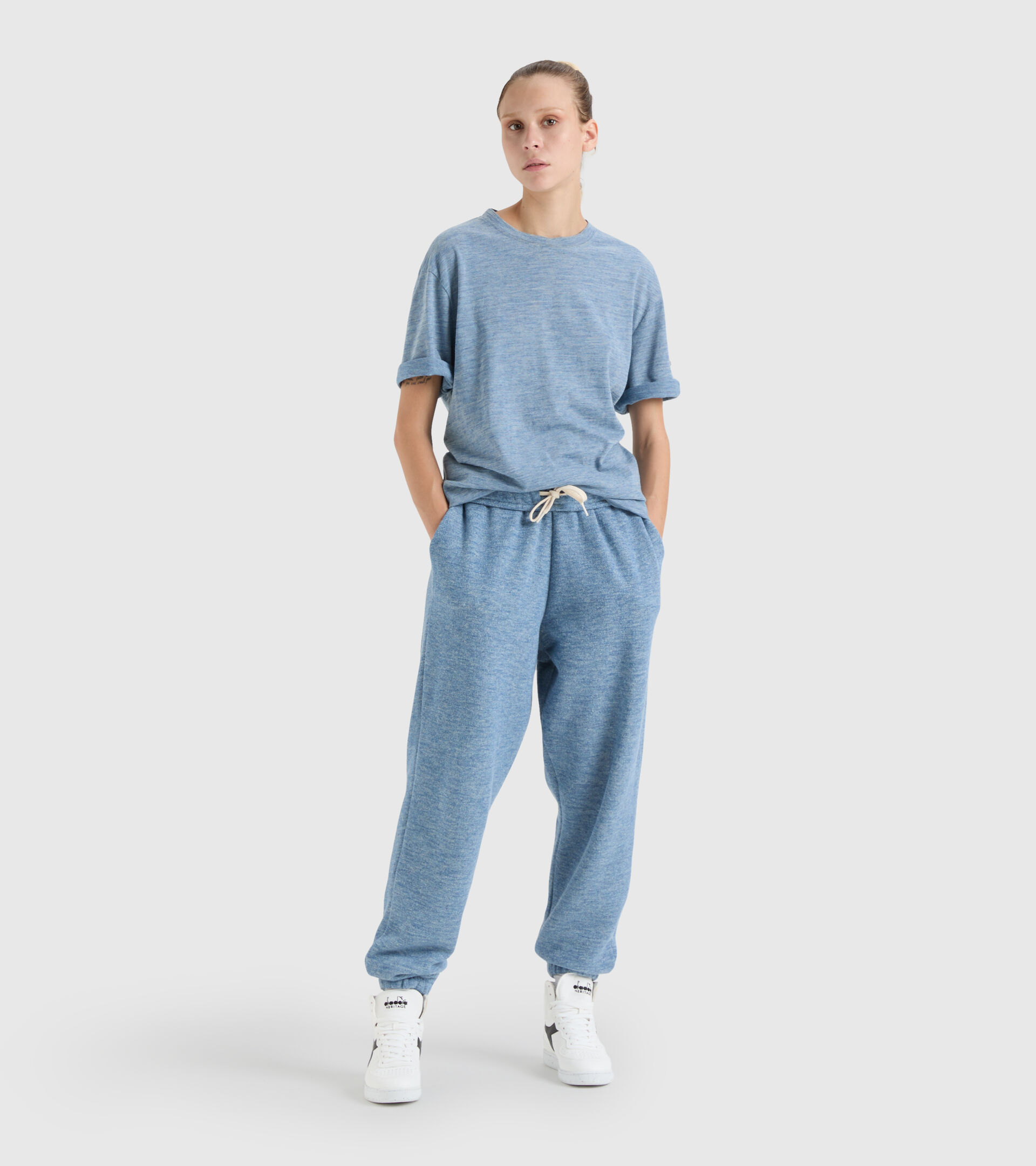 Pantaloni sportivi - Unisex PANT MANIFESTO 2030 MELANGE BLU BIZANTIONO - Diadora