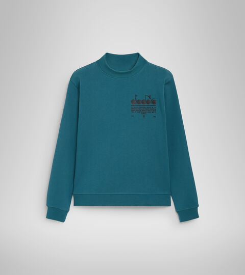 Cotton hooded sweatshirt - Women’s L. SWEATSHIRT CREW MANIFESTO BLUE PACIFIC - Diadora