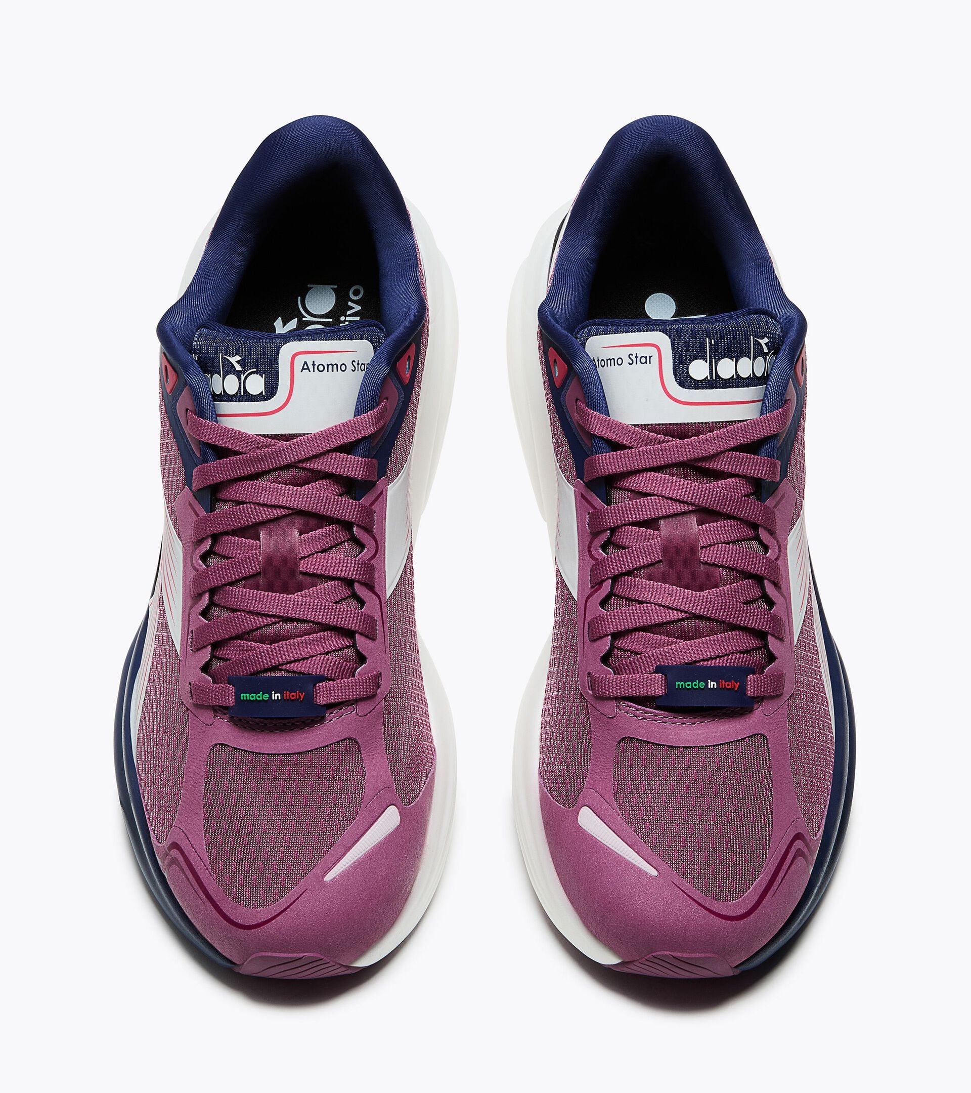Made in Italy running shoe - Lightness and cushioning - All-Gender ATOMO STAR MELLOW MAUVE/NAVY PEONY - Diadora