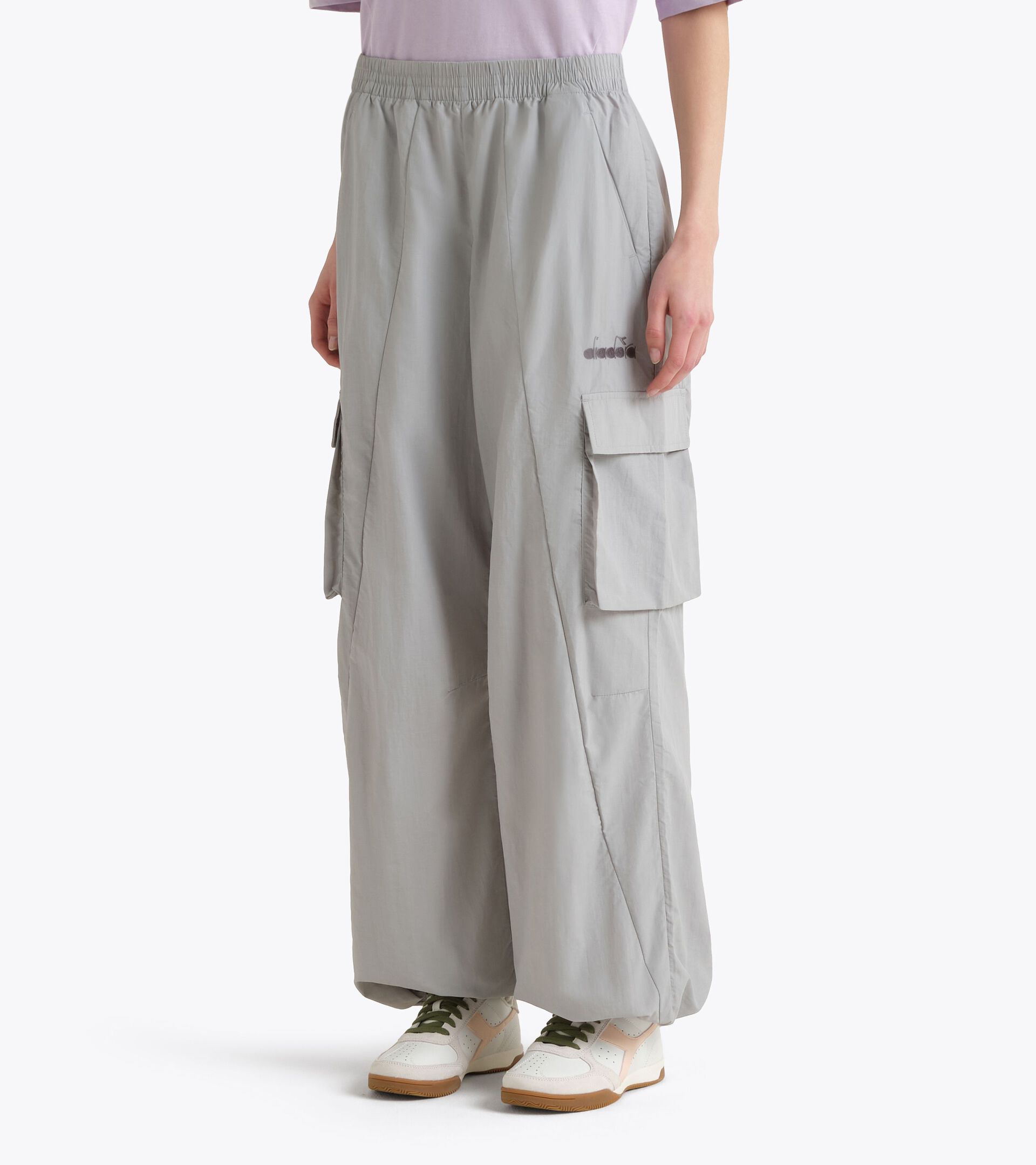 Ripstop nylon track pants - Women&rsquo;s
 L. TRACK PANTS LOGO GREEN GRAY - Diadora