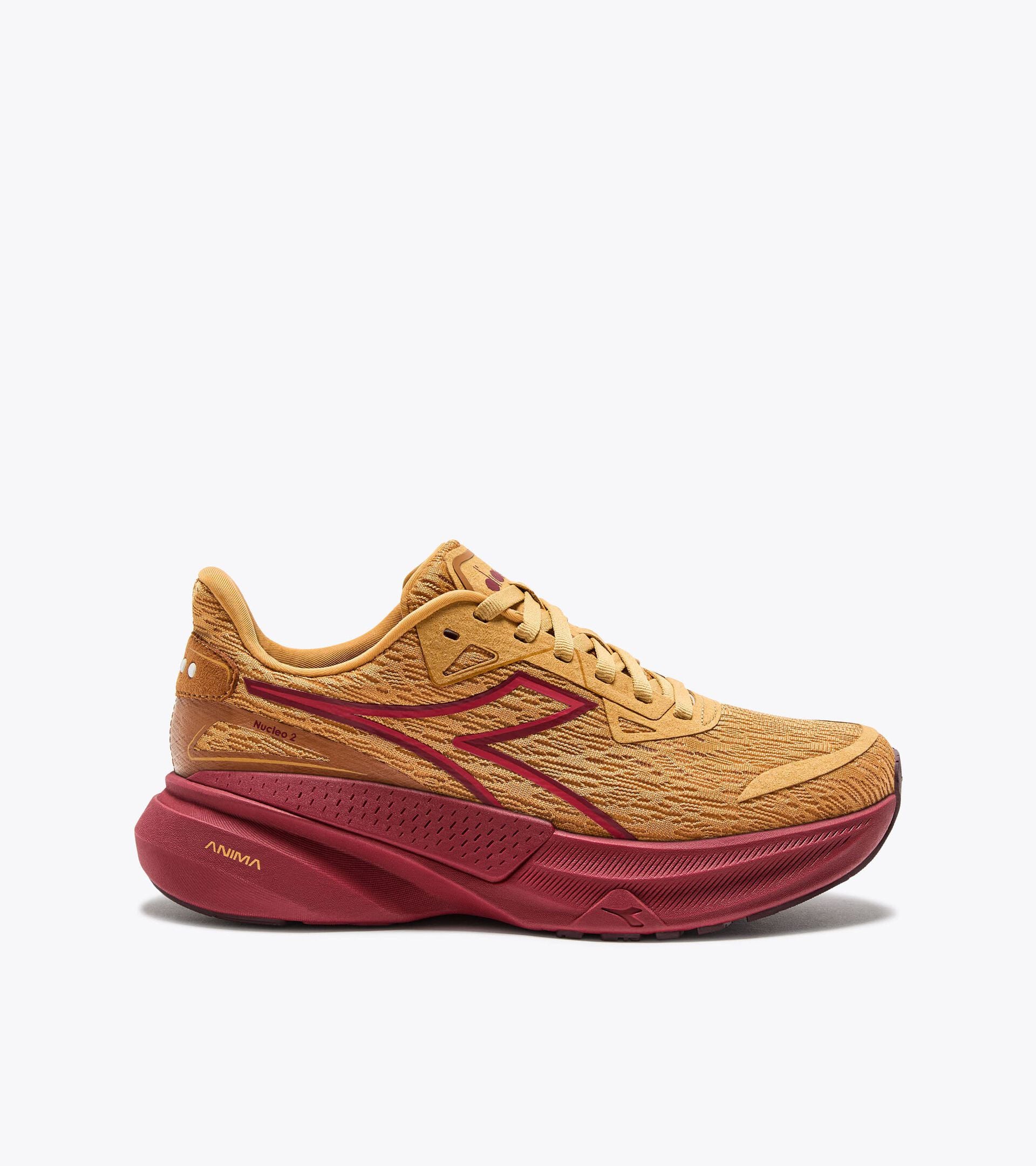 Running shoe - Comfort and stability - Women&rsquo;s NUCLEO 2 W HONEY YELLOW/RED DAHLIA - Diadora
