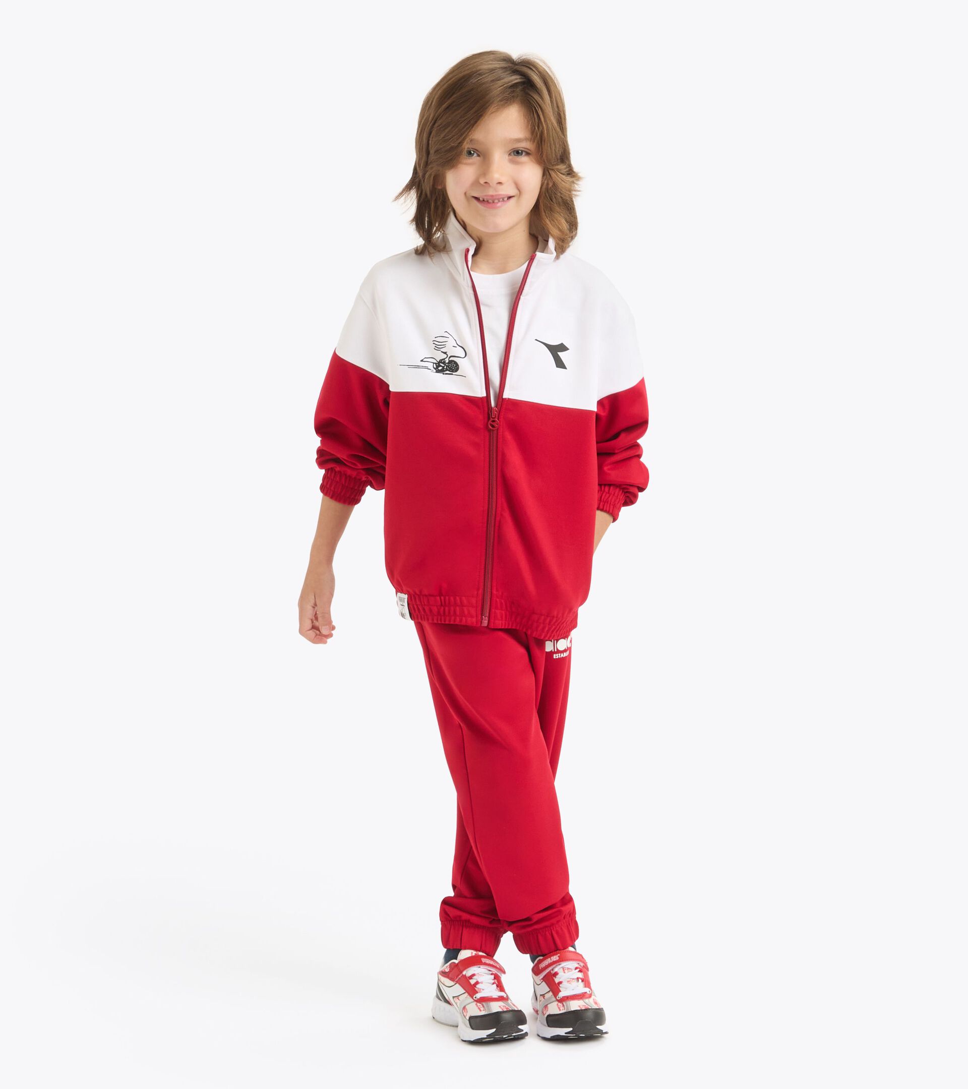 Peanuts sports tracksuit - Kids 
 JU. TRACKSUIT FZ PEANUTS RED SALSA - Diadora