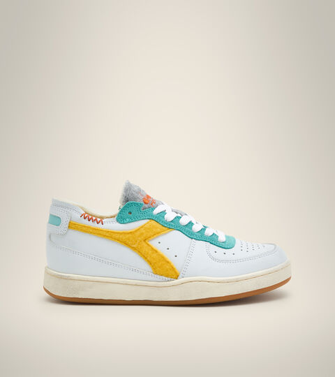 Chaussures Heritage - Unisexe MI BASKET ROW CUT TENNIS BLANC/BANANE - Diadora