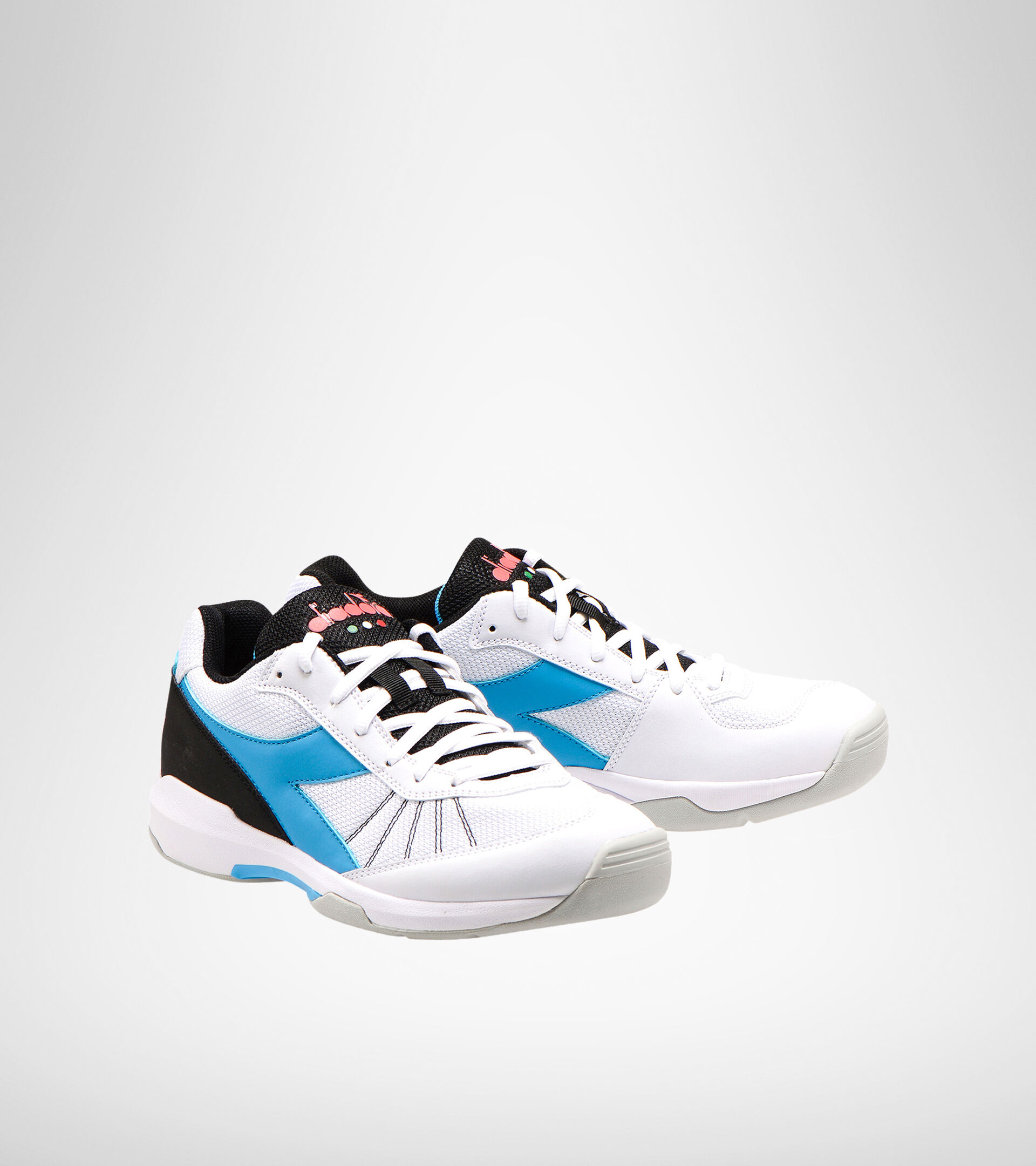 Indoor synthetic court tennis shoe - Unisex S.CHALLENGE 3 CARPET WHITE/BLUE FLUO - Diadora