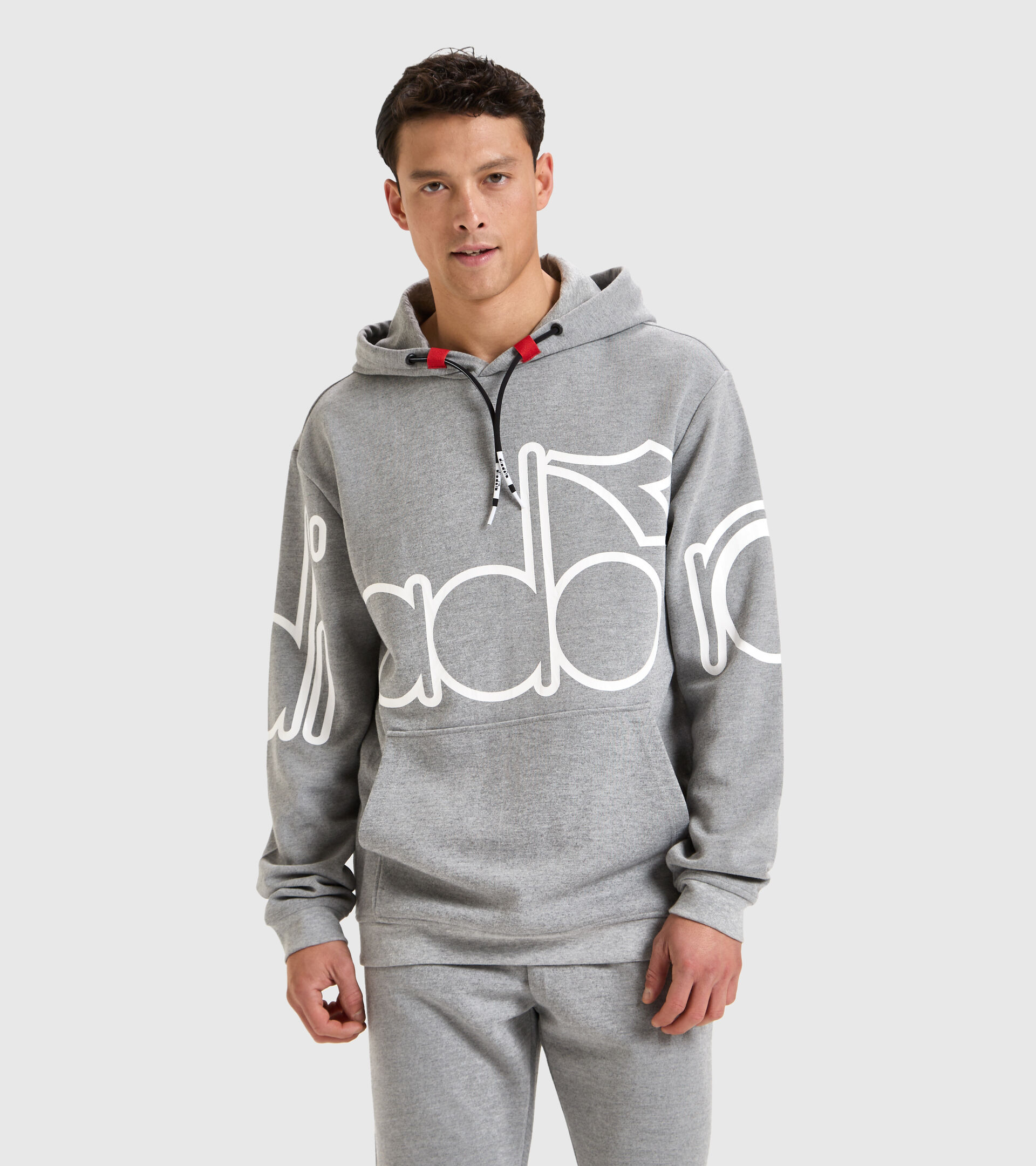 Viscose and polyester sweatshirt - Men HOODIE URBANITY LIGHT MIDDLE GREY MELANGE - Diadora