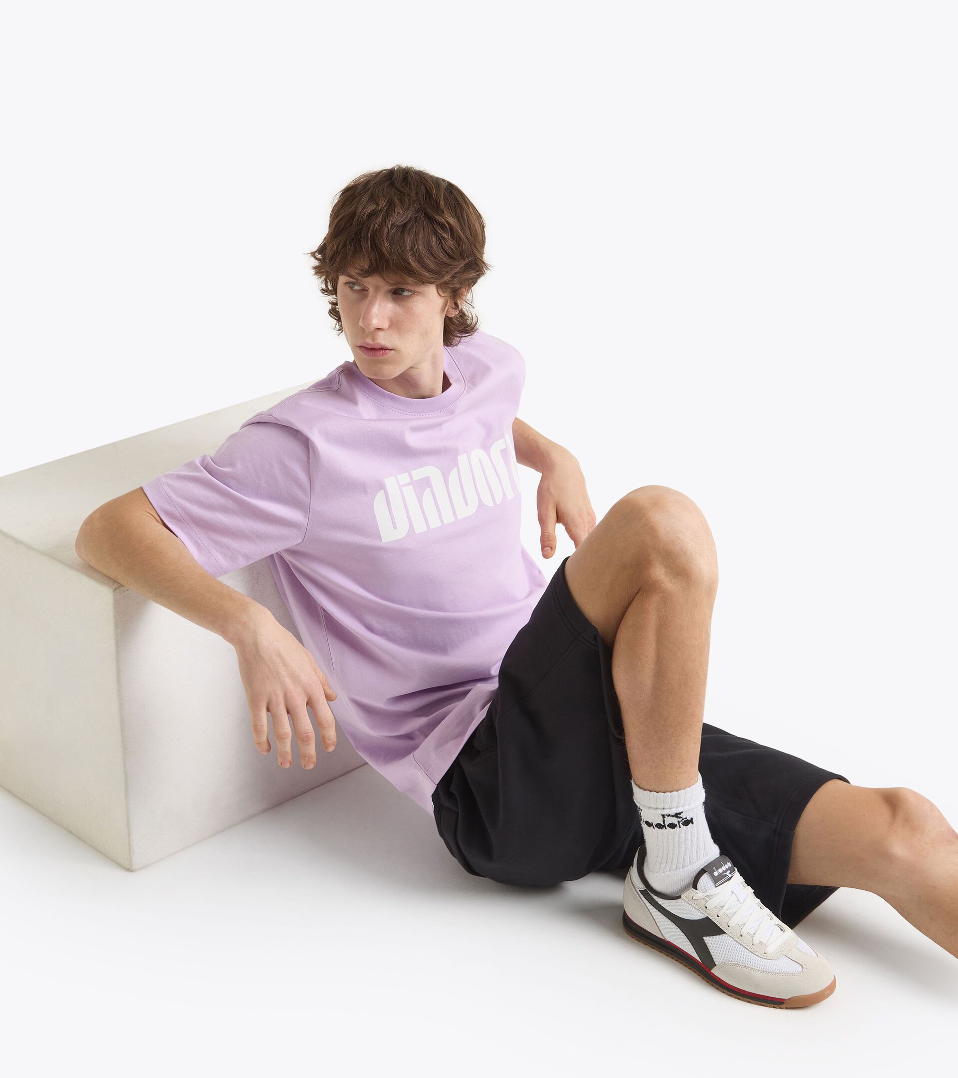 T-shirt - All-gender T-SHIRT SS ATHL. LOGO WING VIOLET - Diadora