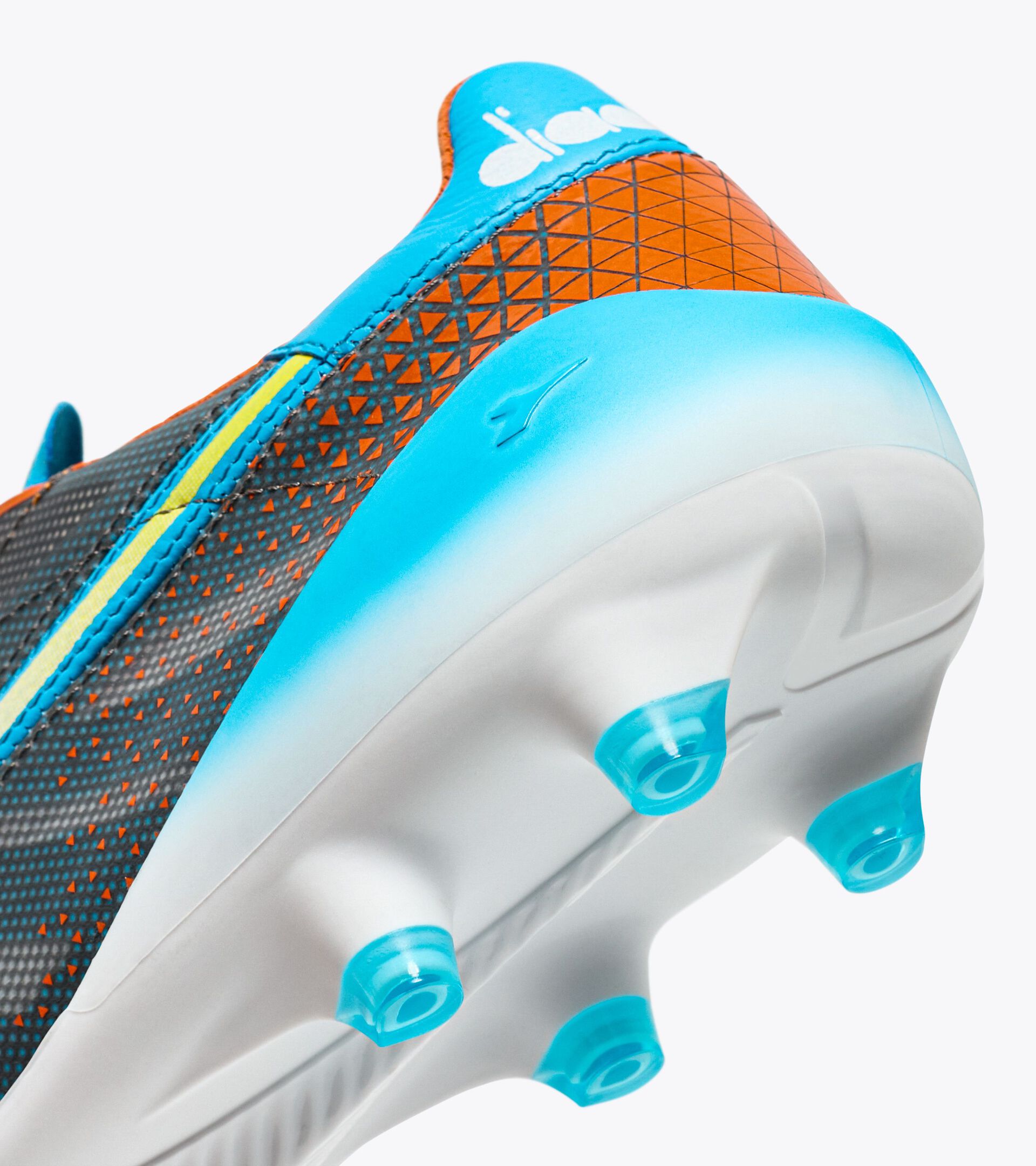 Calcio boots for firm grounds - Made in Italy - Gender Neutral BRASIL ELITE VELOCE GR ITA LPX BLUE FLUO/WHITE/ORANGE - Diadora