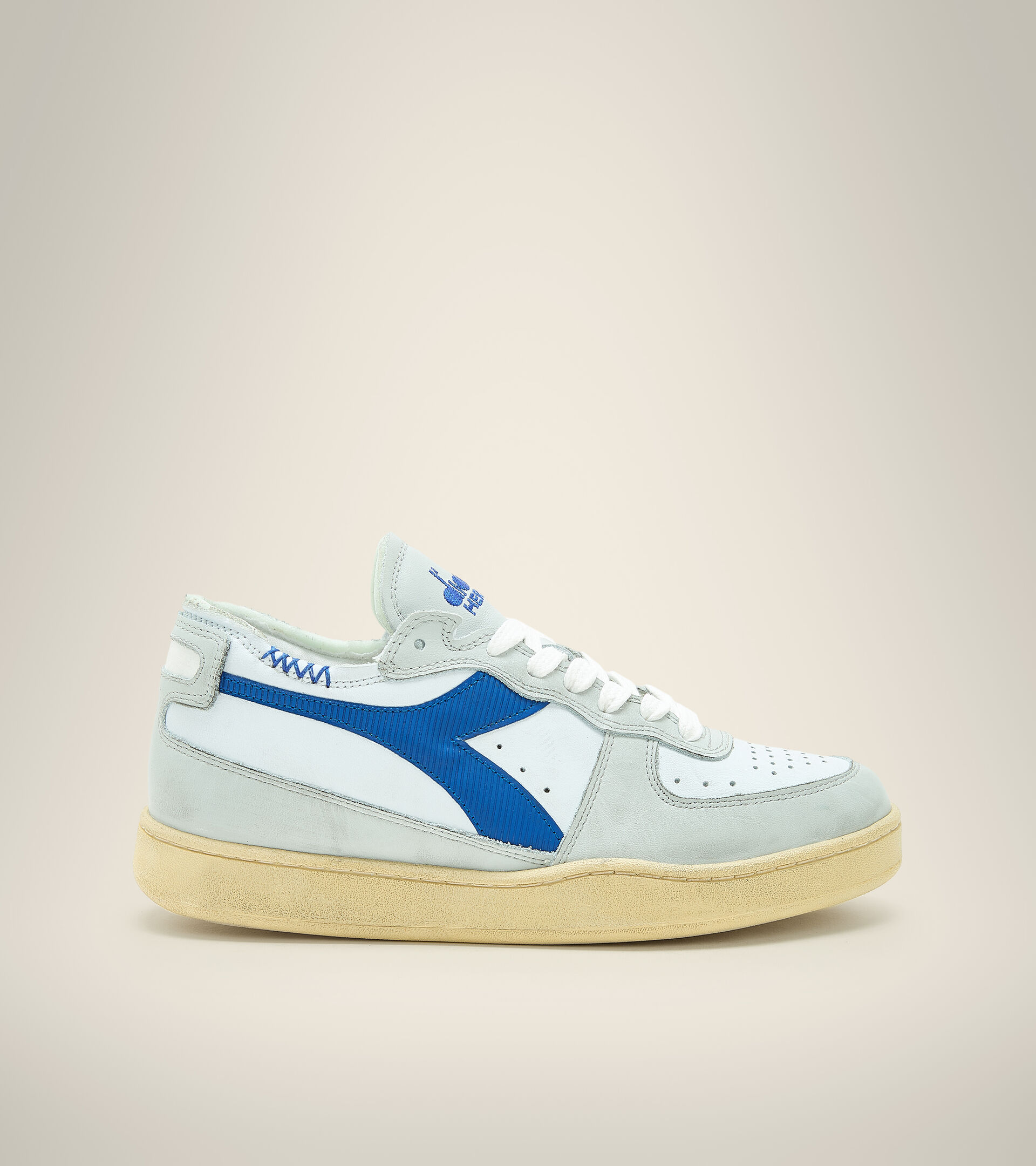 Heritage shoe - Unisex MI BASKET ROW CUT WHITE/NAUTICAL BLUE - Diadora