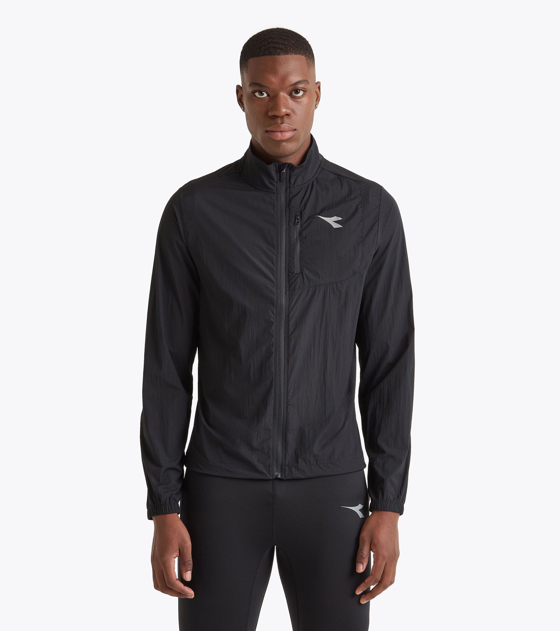 Packable windbreaker jacket  - Running - Men’s WINDBREAKER PACKABLE JACKET BLACK - Diadora