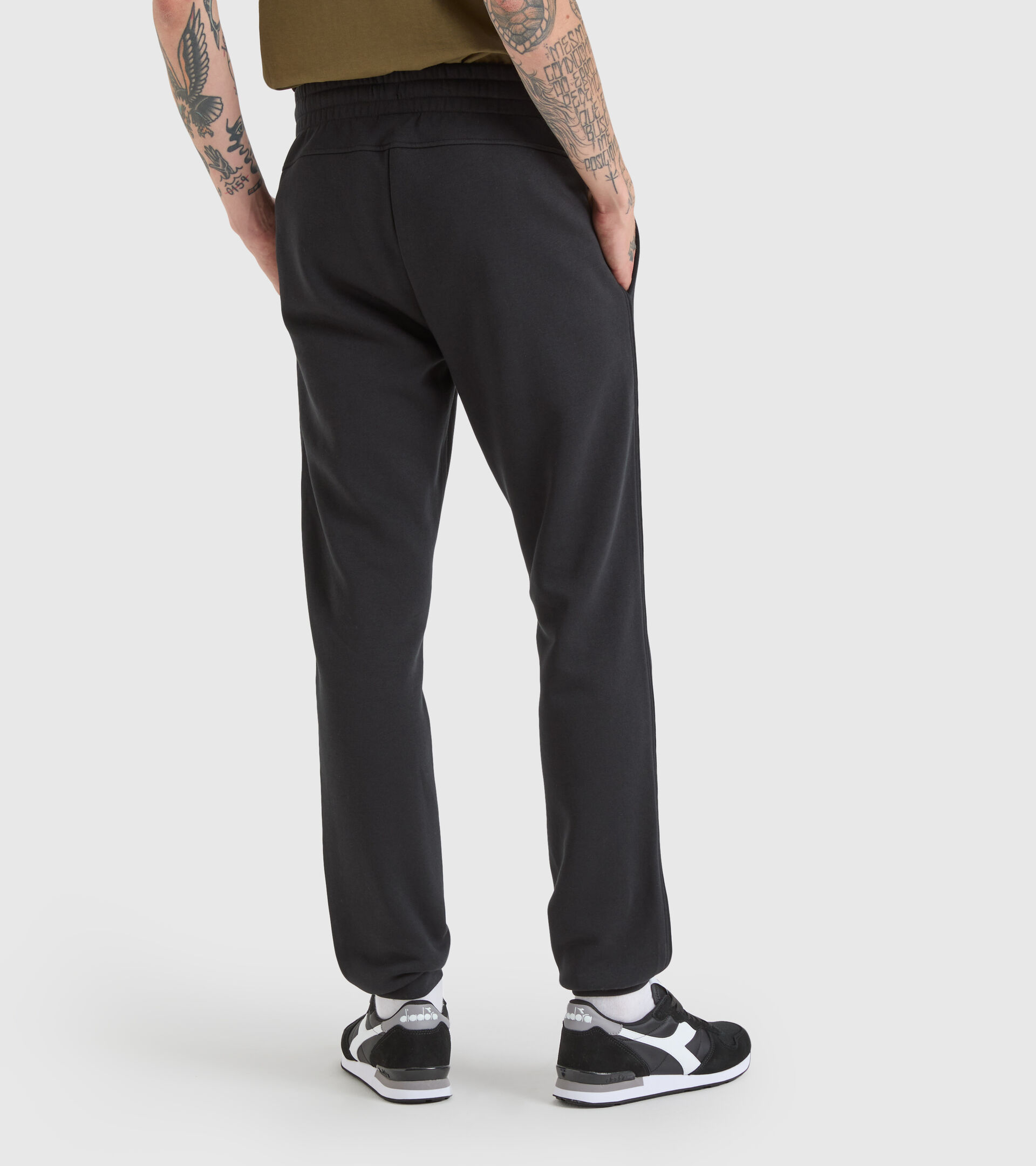 Sports brushed fleece trousers - Men PANTS CUFF CORE BLACK - Diadora