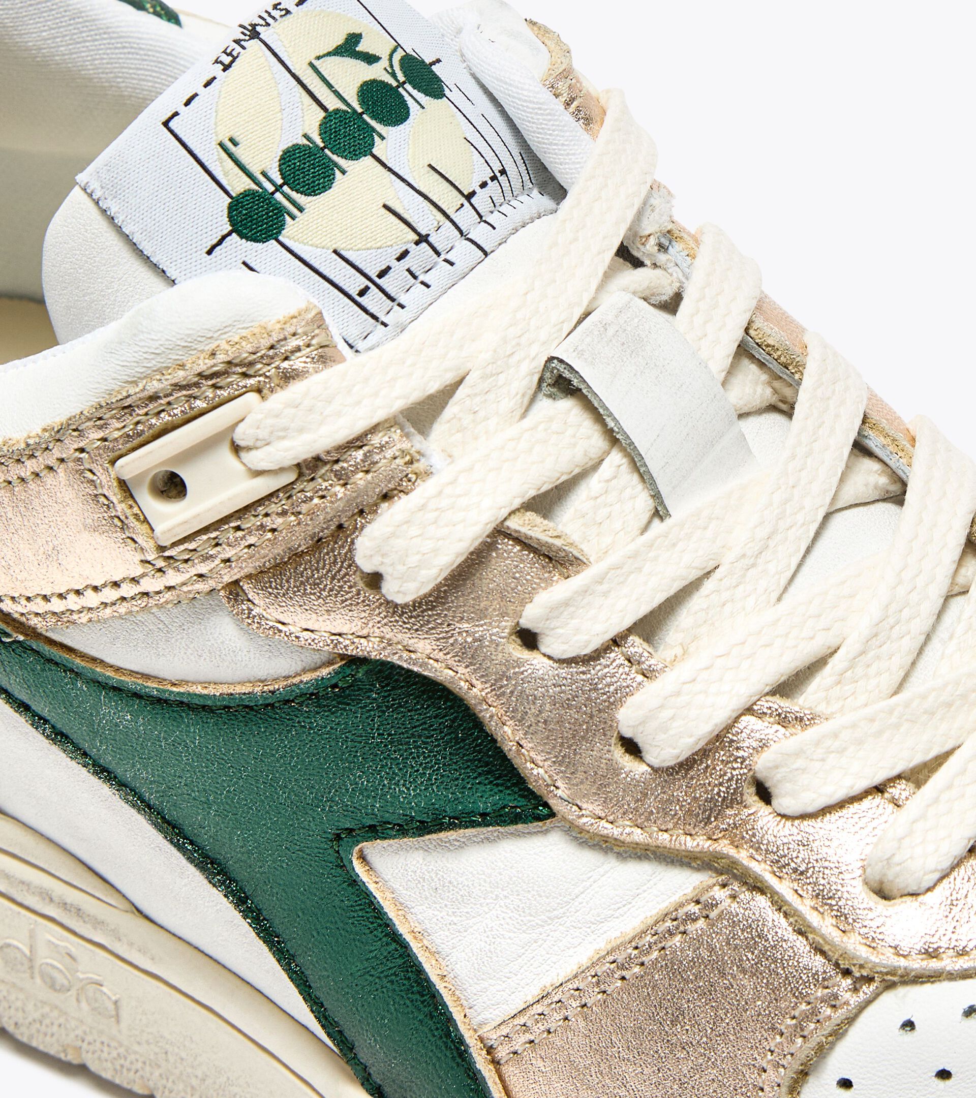 Heritage leather sneaker - Women’s B.560 METALLIC MIX WN WHITE/SMOKE GRAY - Diadora