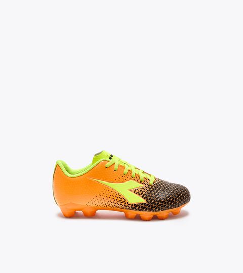 Futsal boots for synthetic grounds - Junior CATTURA GR LPU JR ORANGE FL/FL YLLW DD/BLACK - Diadora