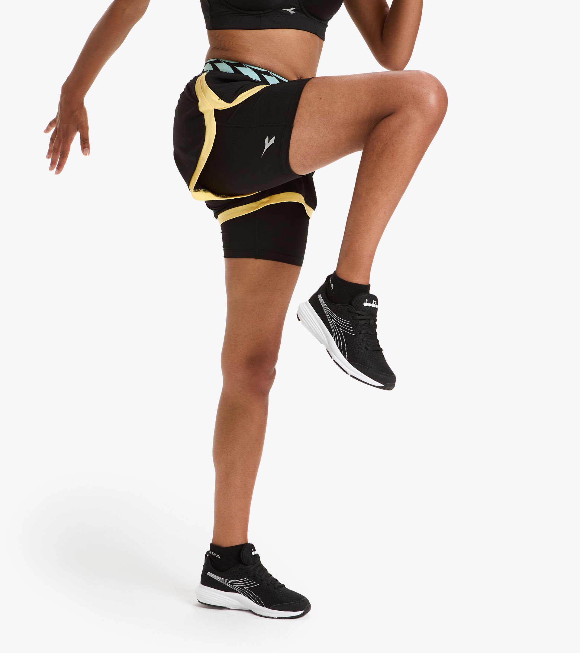 Running shorts - Women L. DOUBLE LAYER SHORTS BLACK - Diadora