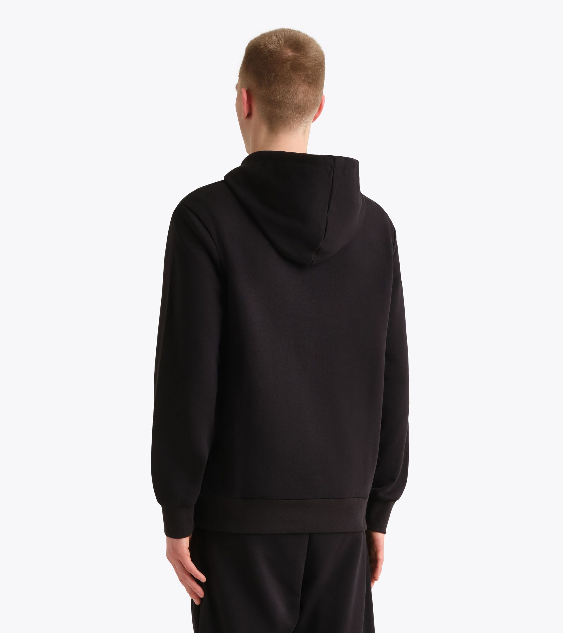 Color block hoodie - All-Gender HOODIE LOGO BLACK/SUPERWHITE - Diadora