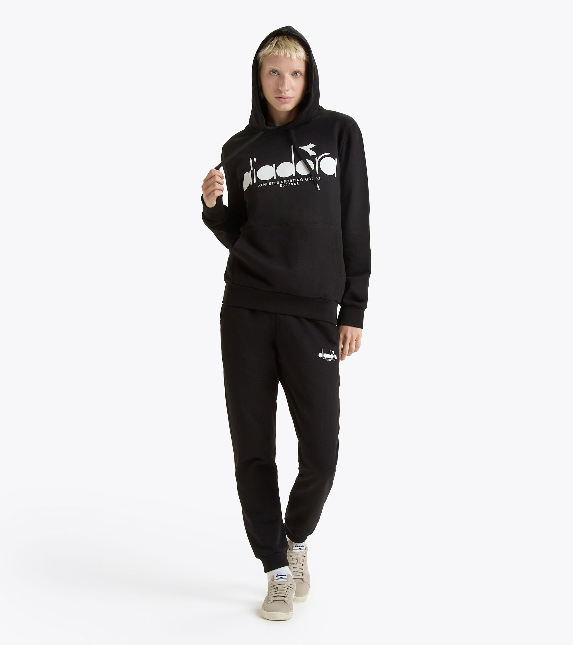 Color block hoodie - All-Gender HOODIE LOGO BLACK - Diadora
