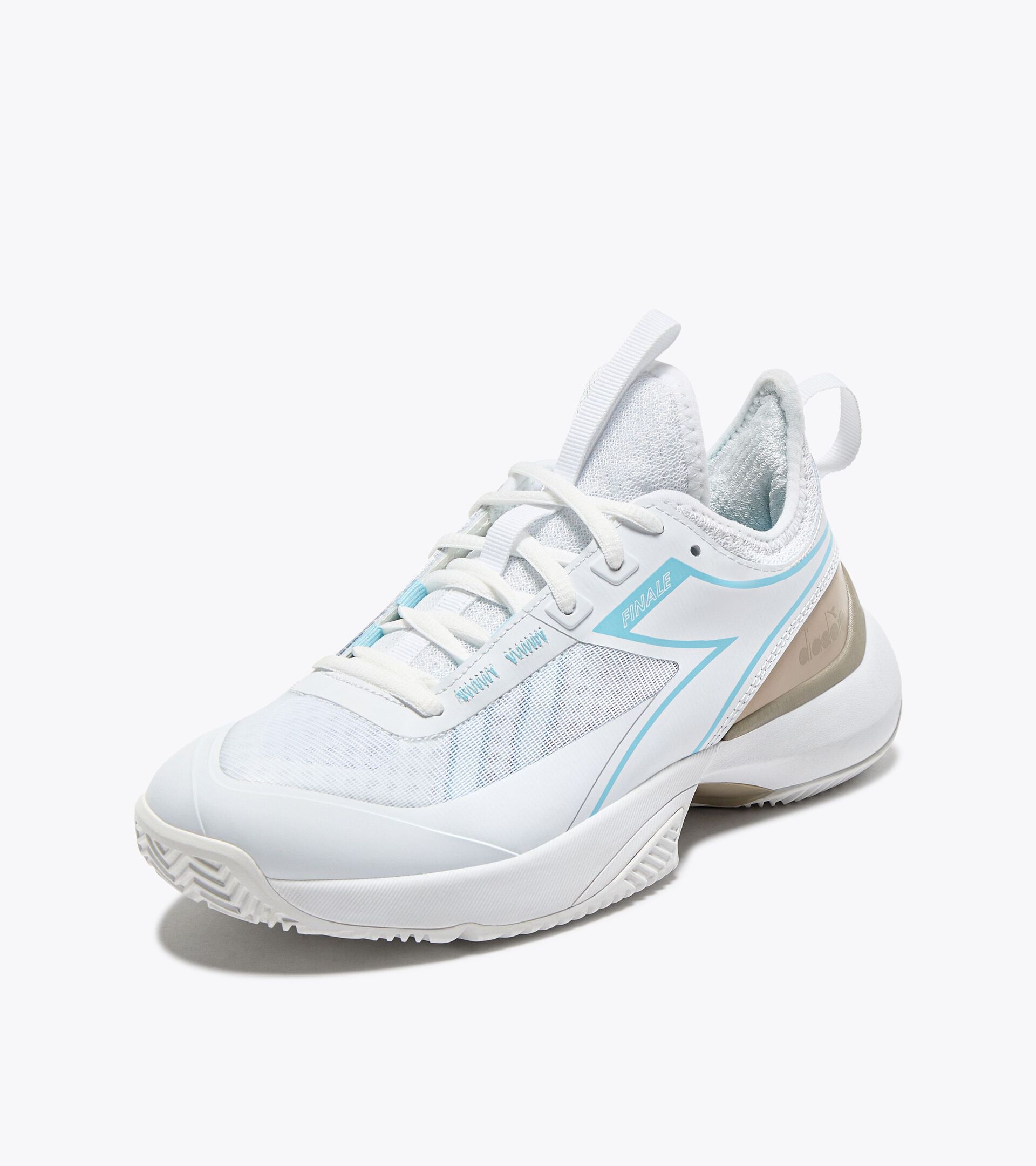 Zapatillas de tenis para terrenos de tierra batida - Mujer  FINALE W CLAY WHITE/CORYDALIS BLUE - Diadora