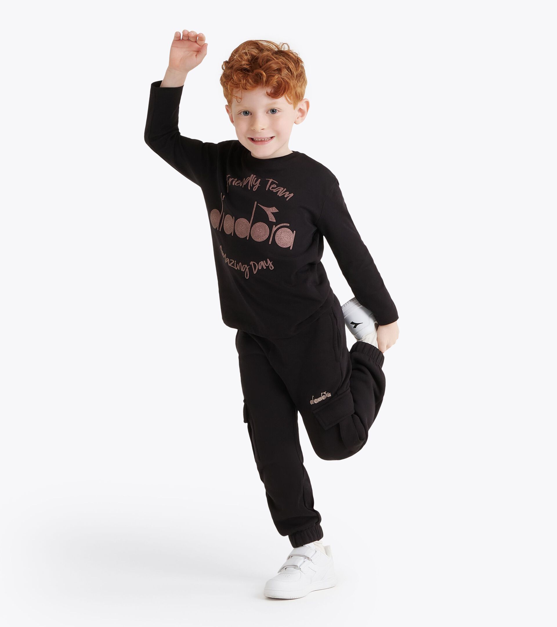 Camiseta de manga corta - Niños/Adolescentes JB. T-SHIRT LS FRIENDLY TEAM TD NEGRO - Diadora