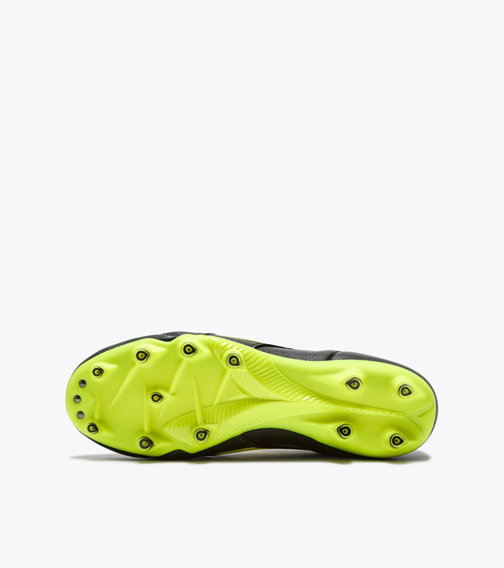 Chaussures de football en cuir pour terrains compacts - Pour tous les genres BRASIL ICON LT+ LP12 NOIR/JAUNE FLUO DIA - Diadora