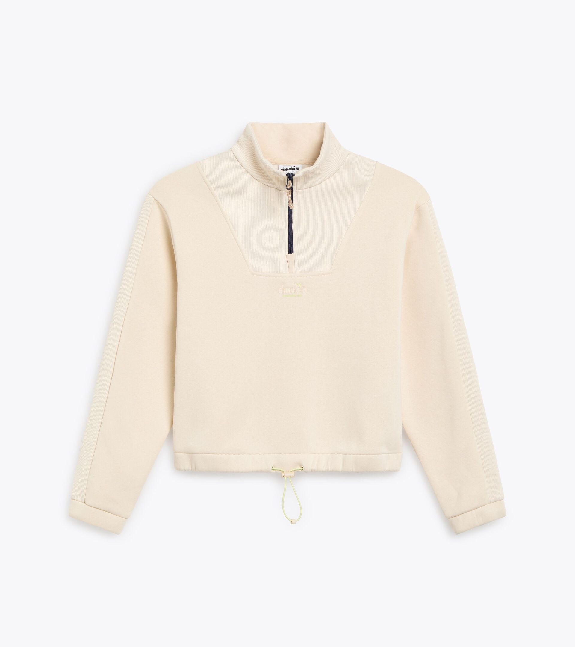 Half-zip sweatshirt - Women’s
 L. SWEATSHIRT 1/2 ZIP ATHL. LOGO LIGHT BEIGE - Diadora