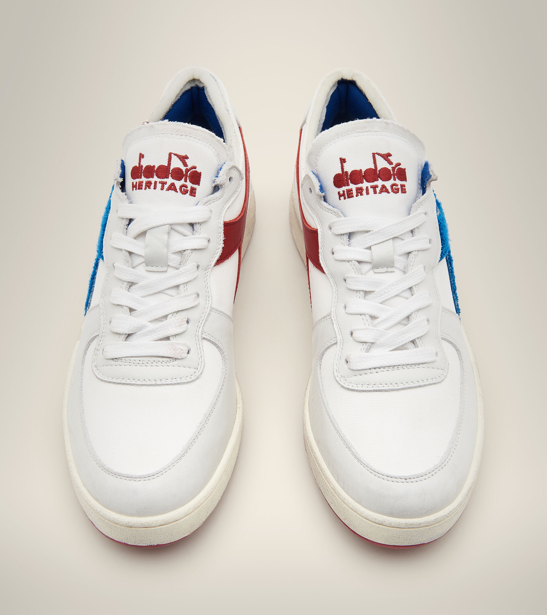Heritage shoe - Unisex MI BASKET ROW CUT TERRY WHITE/SNORKEL BLUE - Diadora