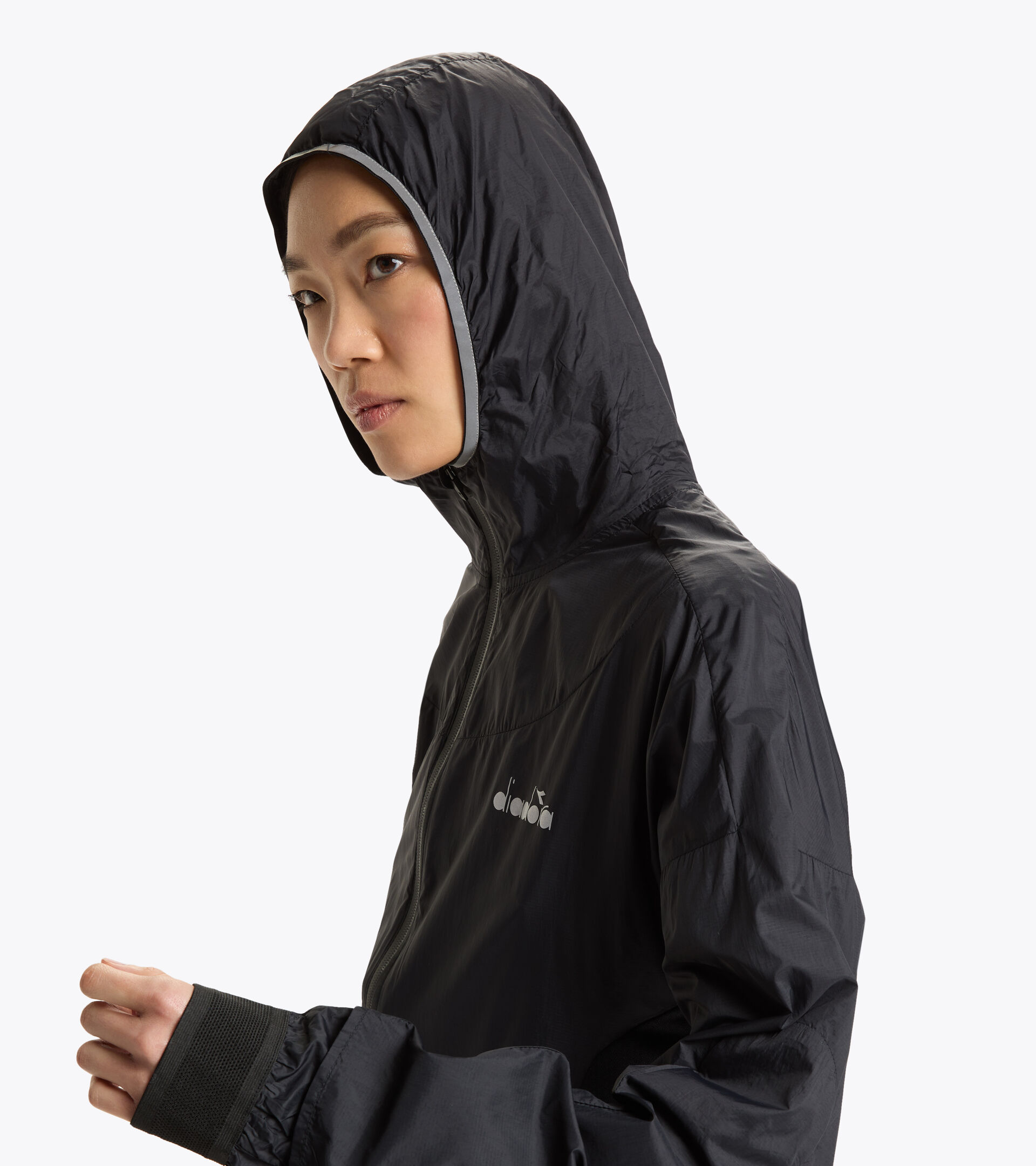 Running jacket - Women L. JACKET BE ONE BLACK - Diadora