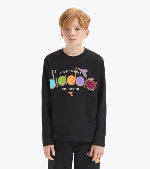 Langärmeliges Trikot - Jungen JB.T-SHIRT LS LOGO BOLD SCHWARZ - Diadora